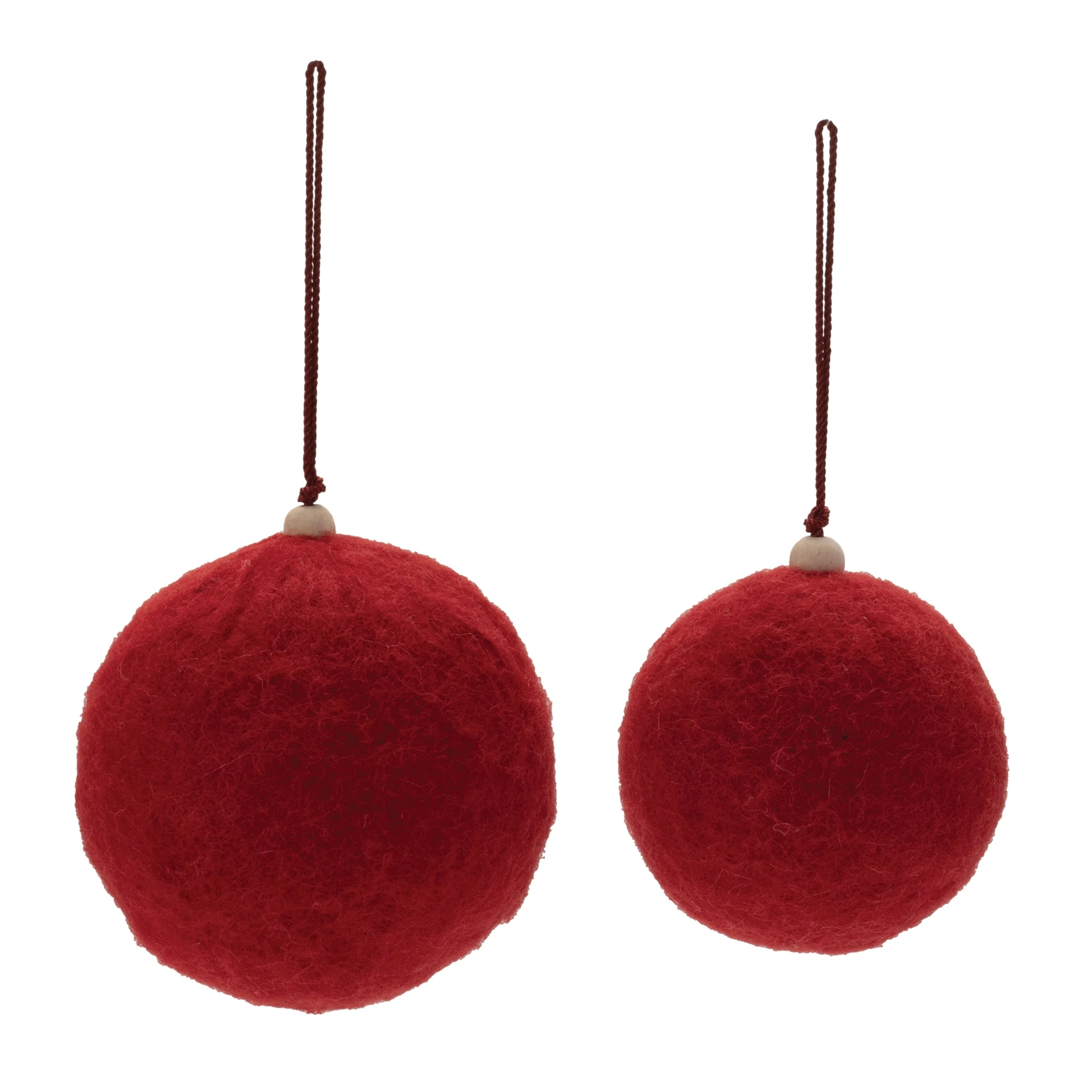 Felt fabric ball ornament (set of 4) - Image 2