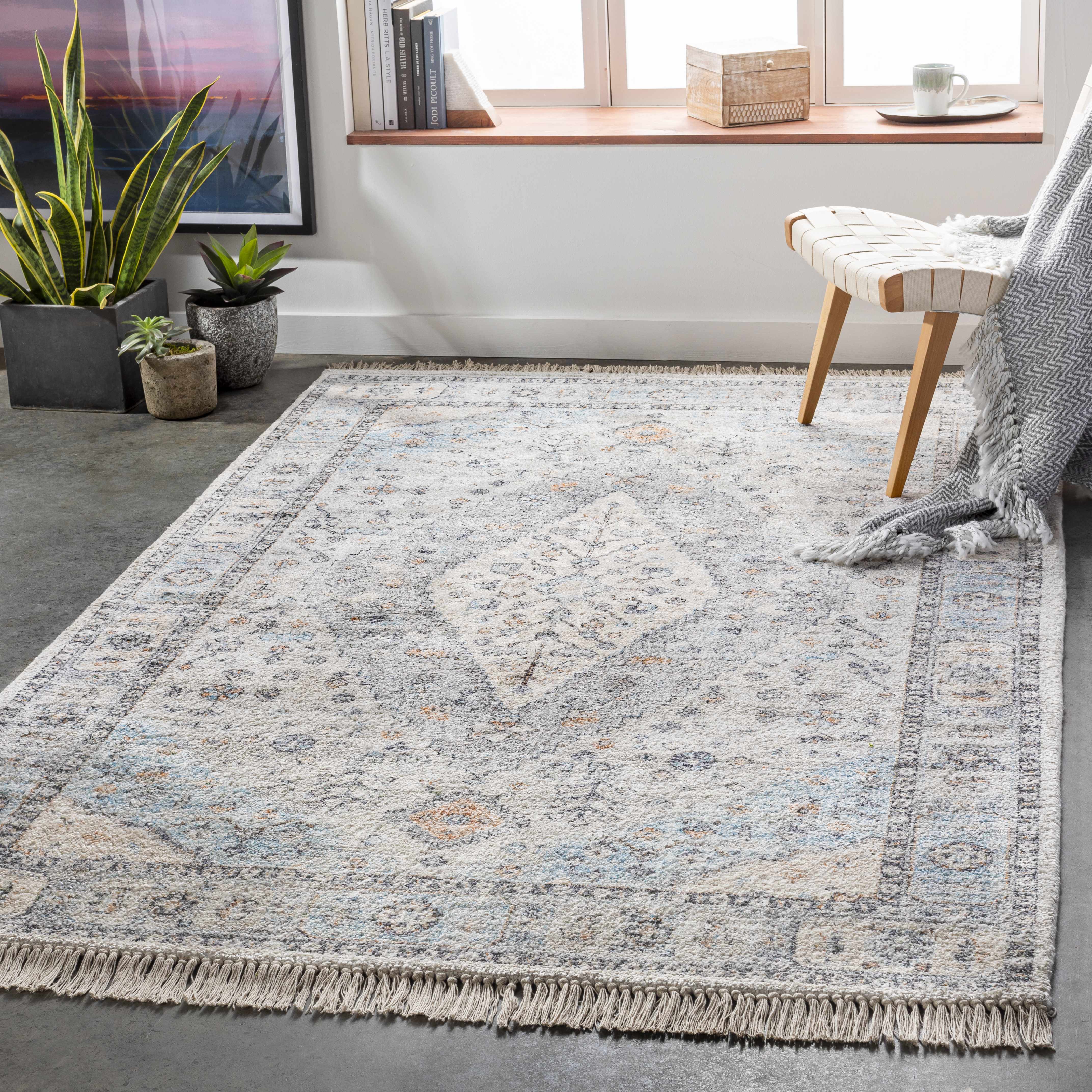 Fernhurst Distressed Beige Viscose&Cotton Rug - Clearance - Image 2