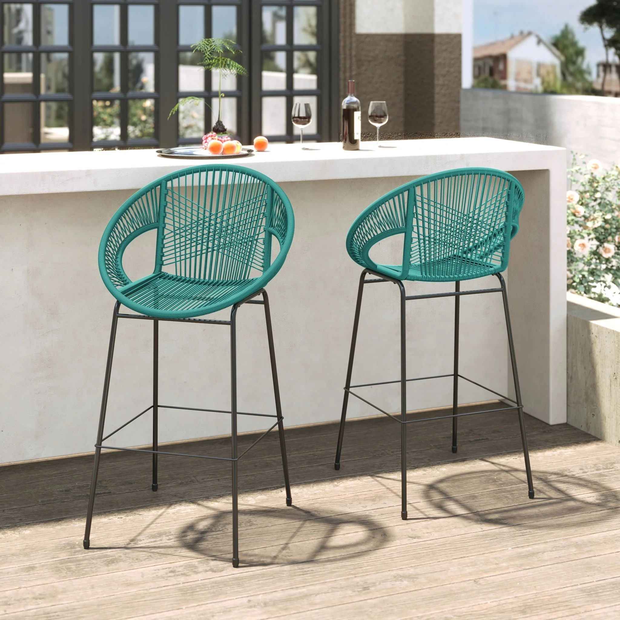 Ferrara Outdoor Patio Barstool Set of 2 - Image 4