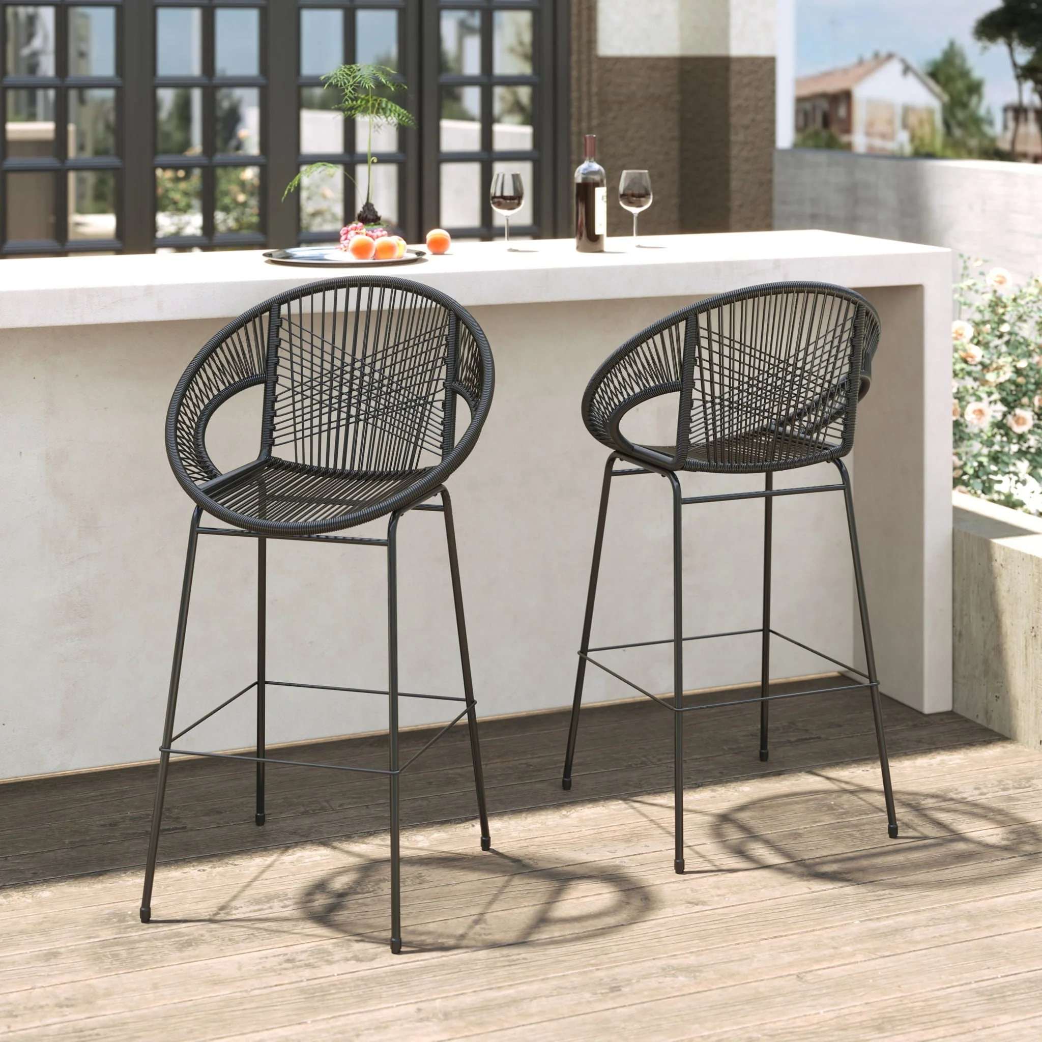 Ferrara Outdoor Patio Barstool Set of 2 - Image 7