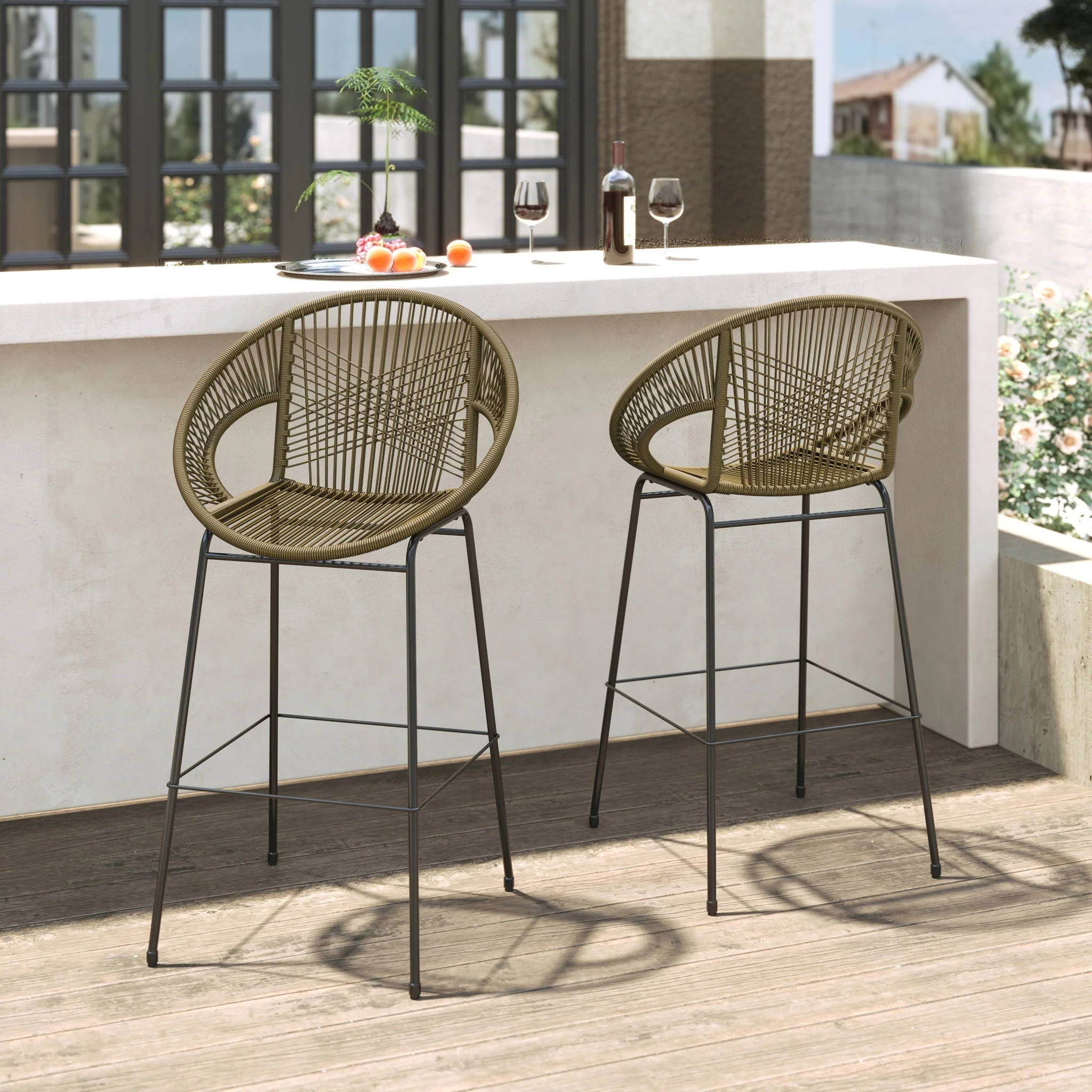Ferrara Outdoor Patio Barstool Set of 2 - Image 8