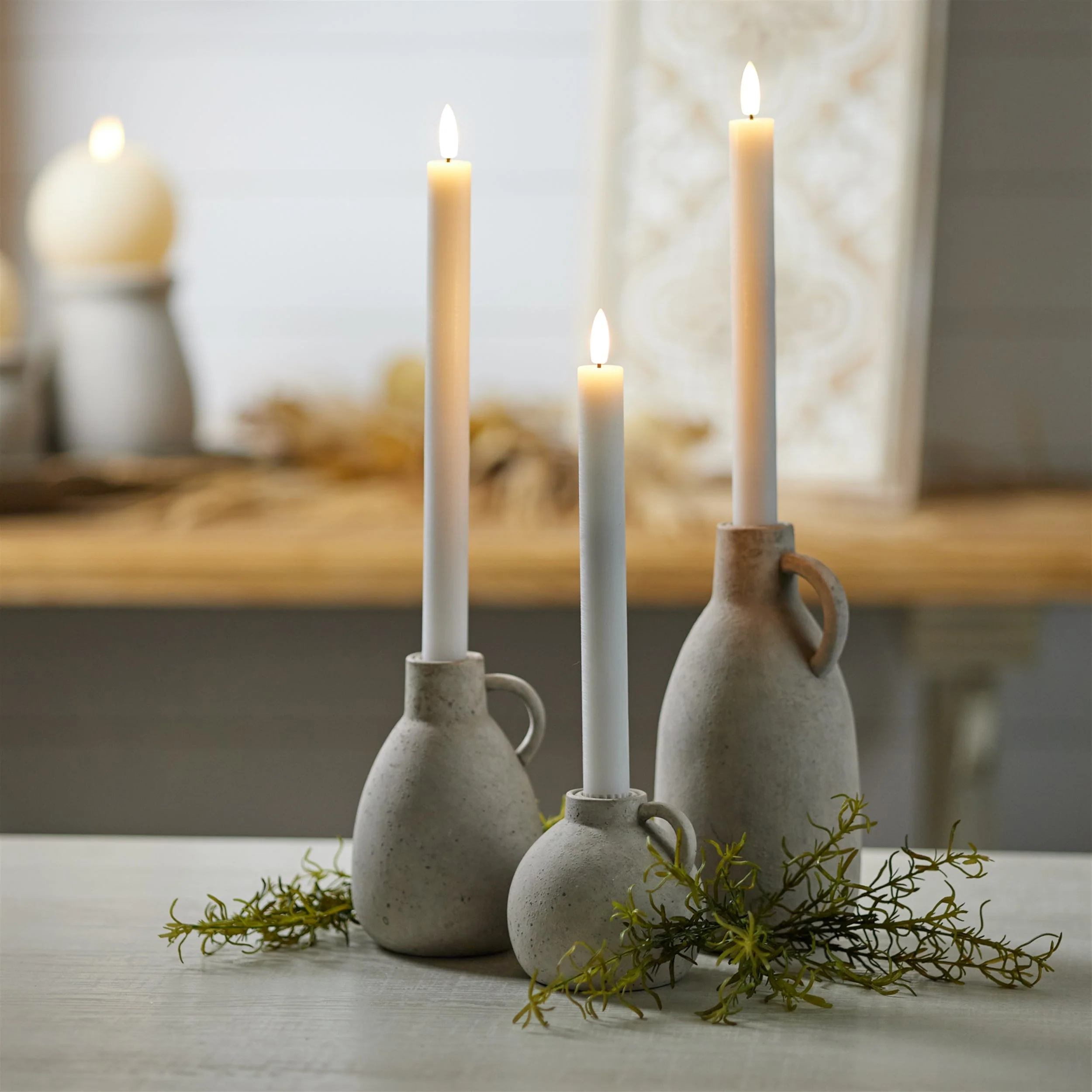 FIA Wick White Taper Candle (Set of 2) - Image 2