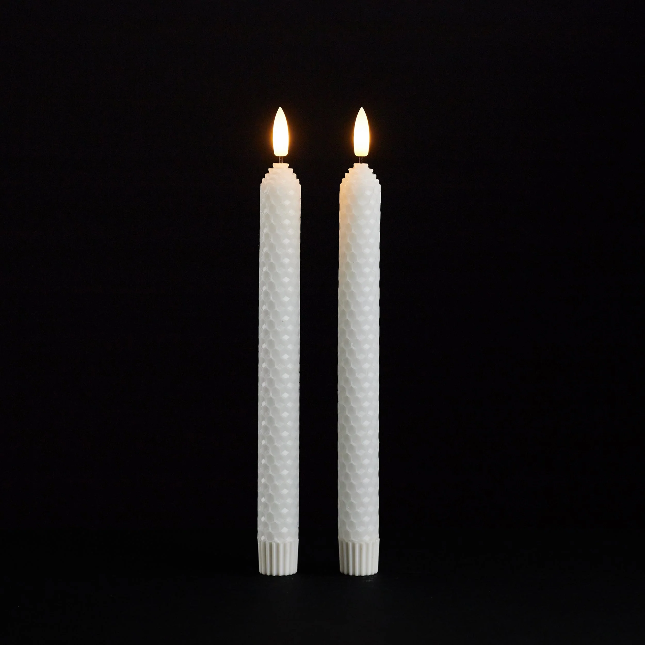 FIA Wick White Textured Taper Candle (Set of 2) - Image 2