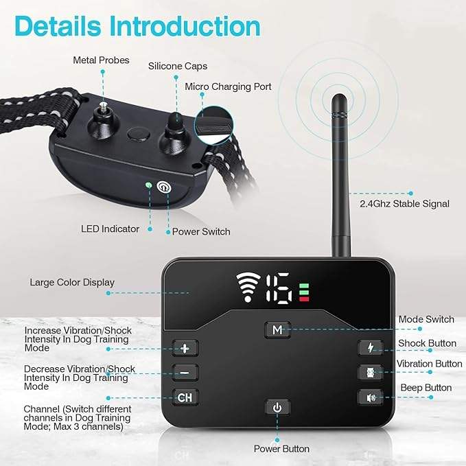 FidoFence Pro Wireless Dog Fence System with Waterproof Training Collar - Image 2