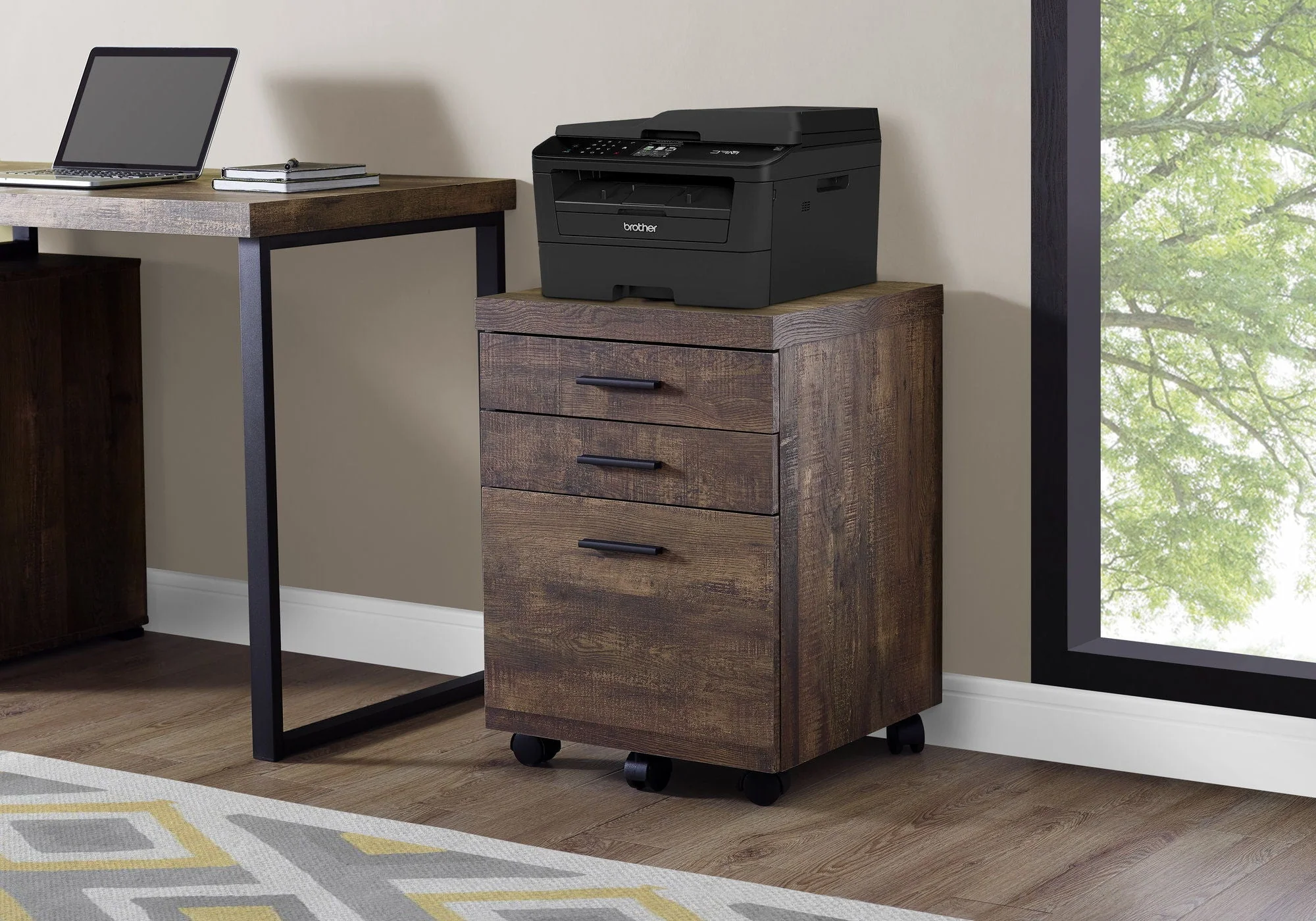 File Cabinet Rolling Mobile Storage Drawers Printer Stand For Office - Image 8