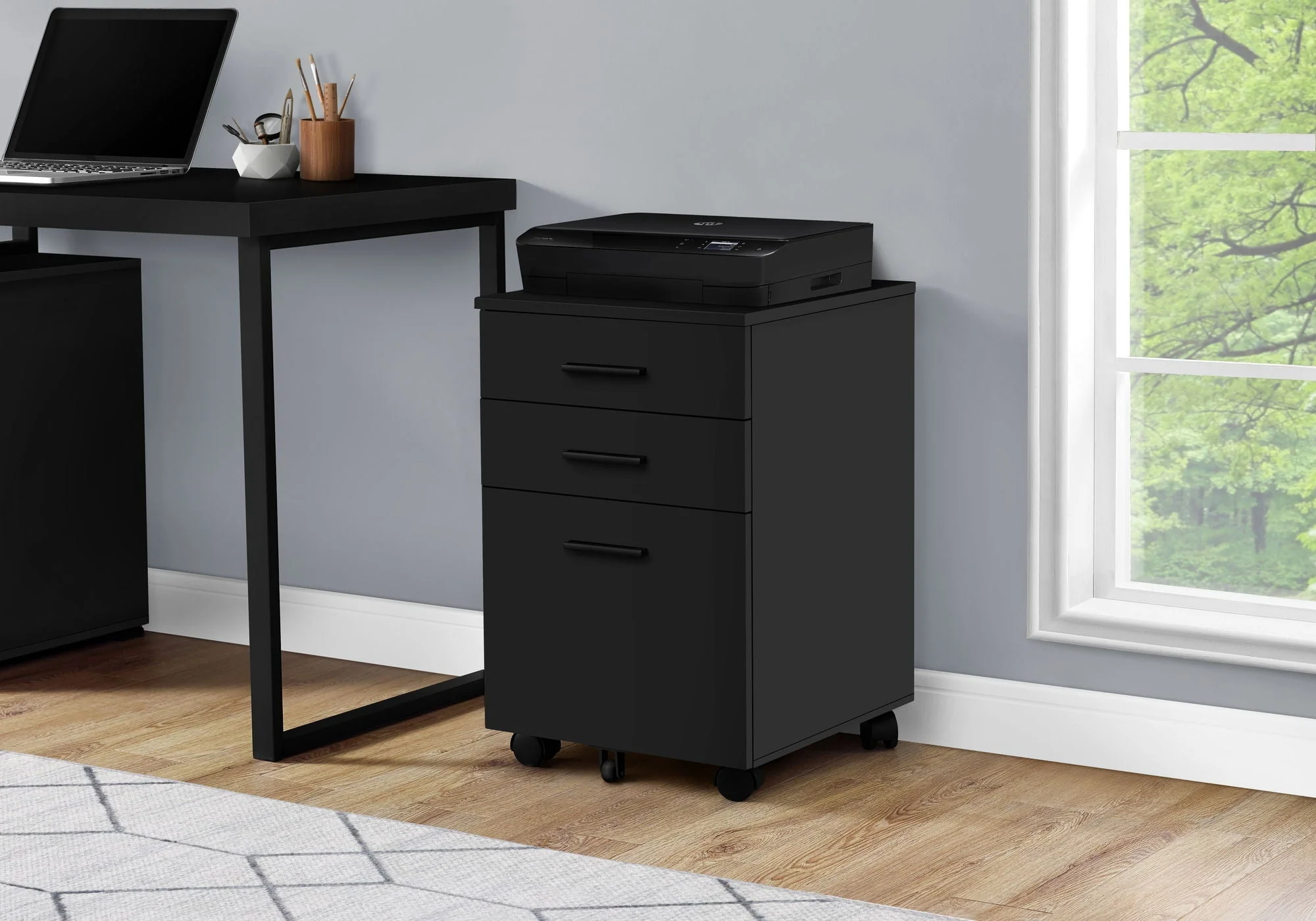 File Cabinet, Rolling Mobile, Storage Drawers, Printer Stand, Office, Work, Contemporary, Modern - Image 2