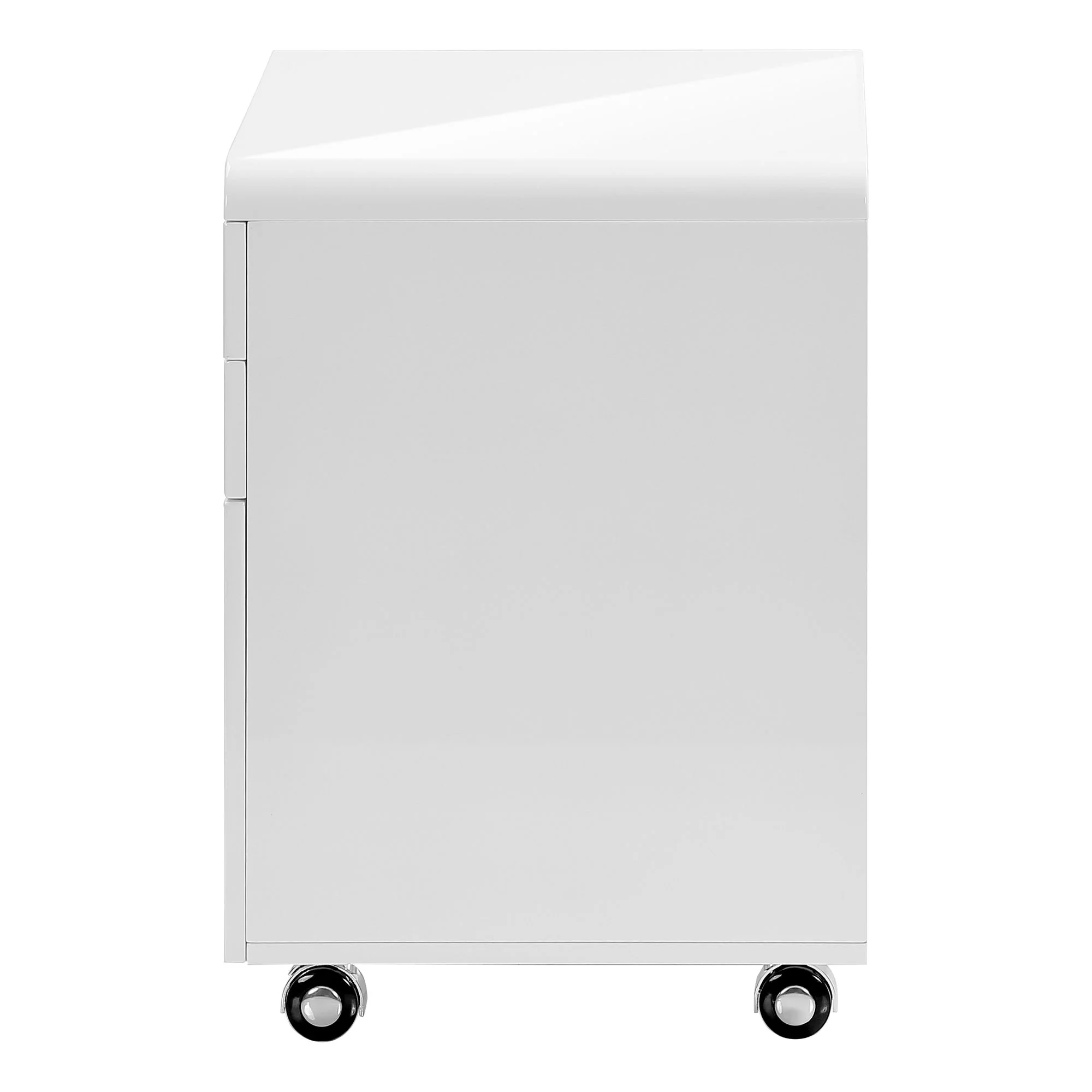 File Cabinet, Rolling Mobile, Storage Drawers, Printer Stand, Office, Work, Glossy Contemporary, Modern - White - Image 3