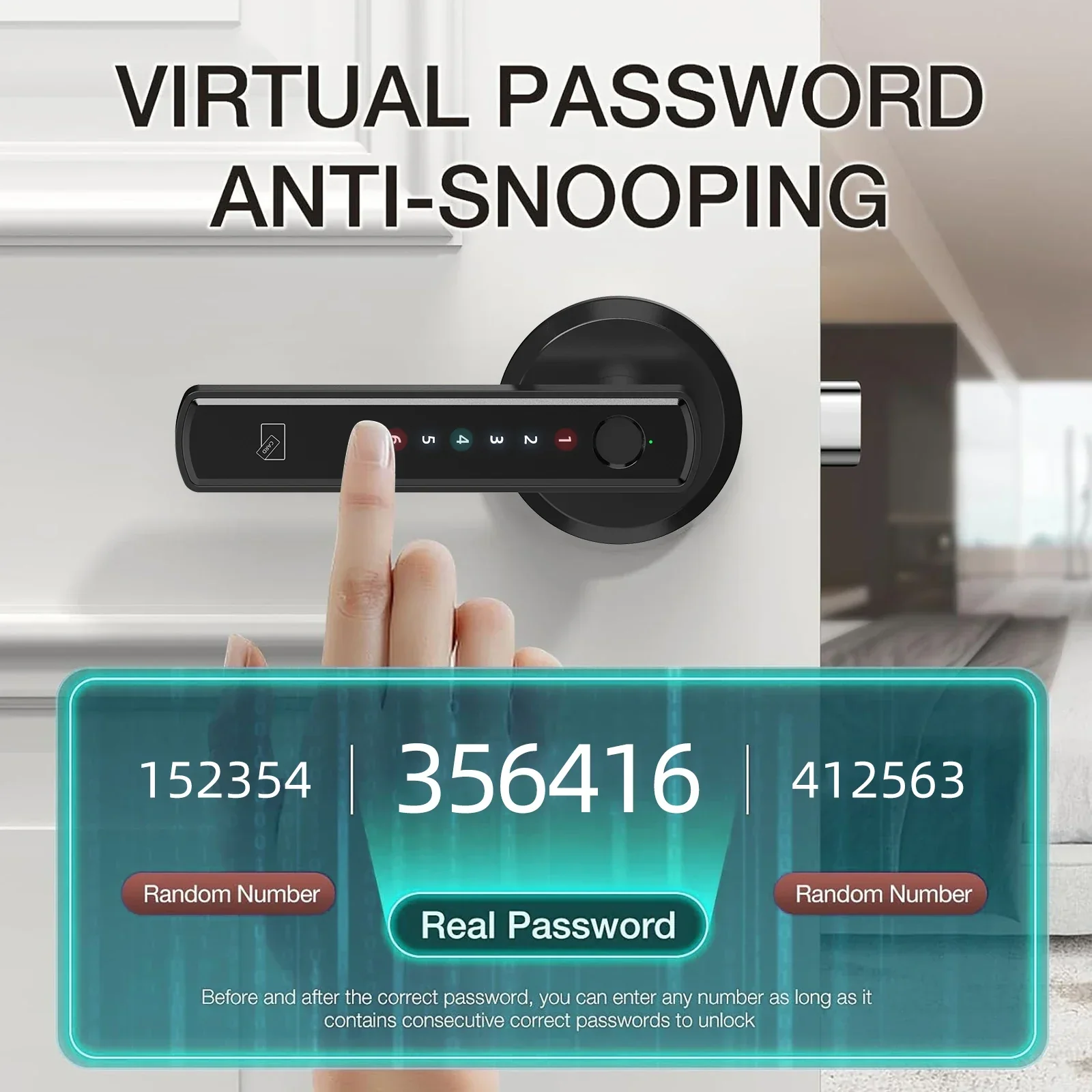 Fingerprint Smart Door Lock with App Control Touchscreen Keypad Passcode Unlock - Image 3