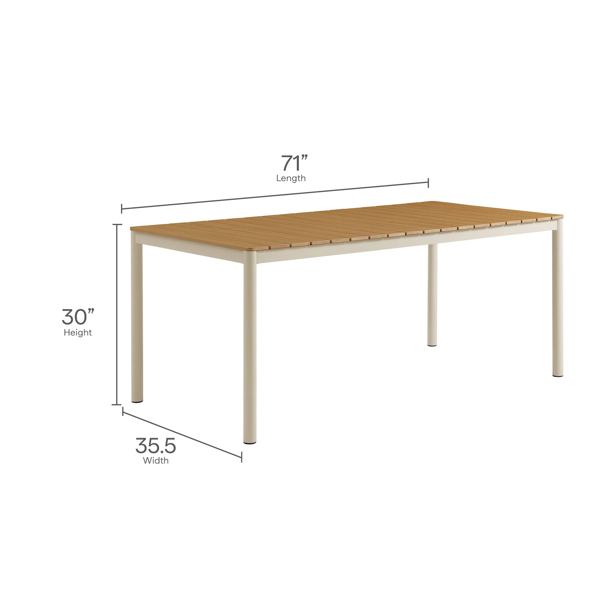 Finn Outdoor Patio Aluminum Faux Wood Dining Set with Benches by Modway - Image 3