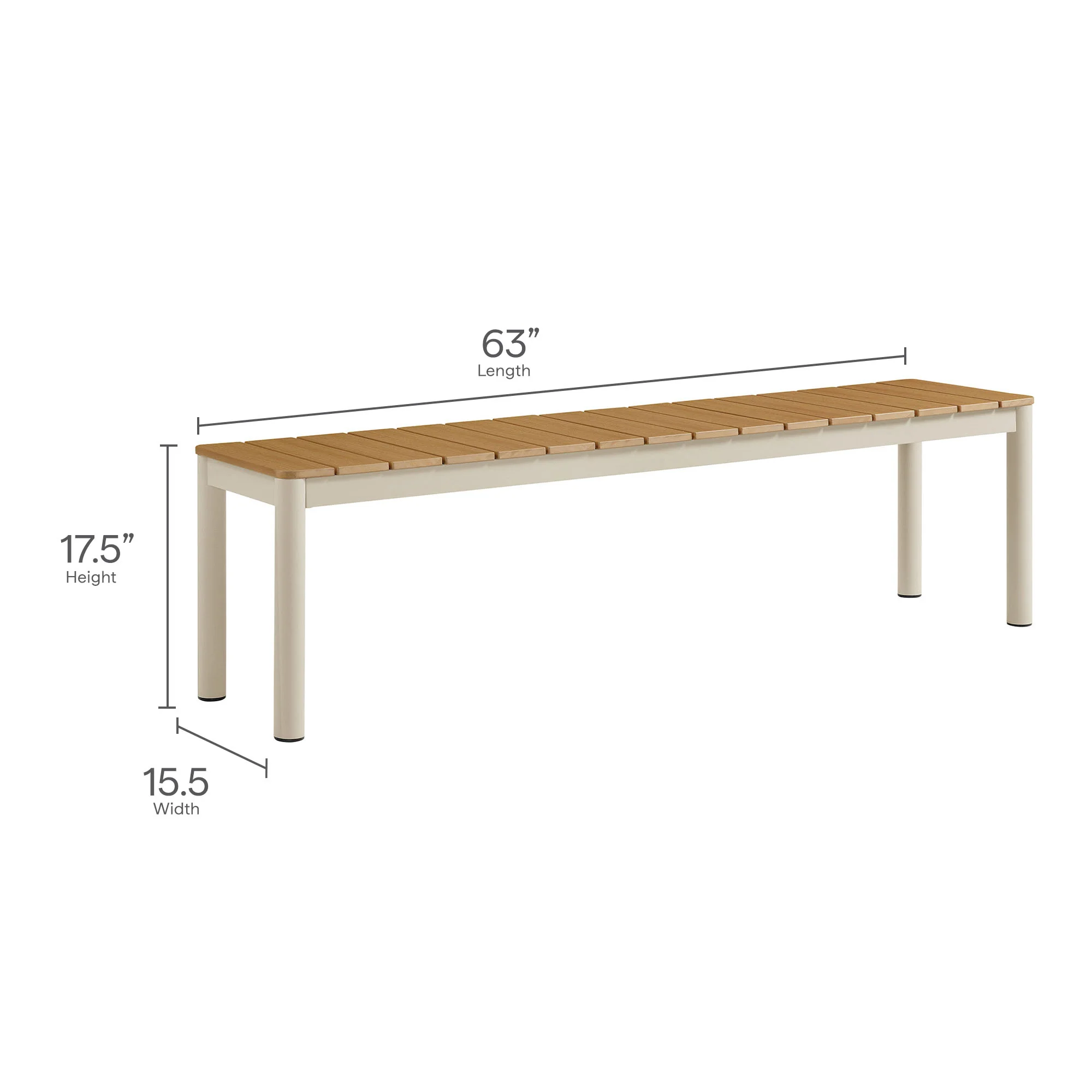 Finn Outdoor Patio Aluminum Faux Wood Dining Set with Benches by Modway - Image 4