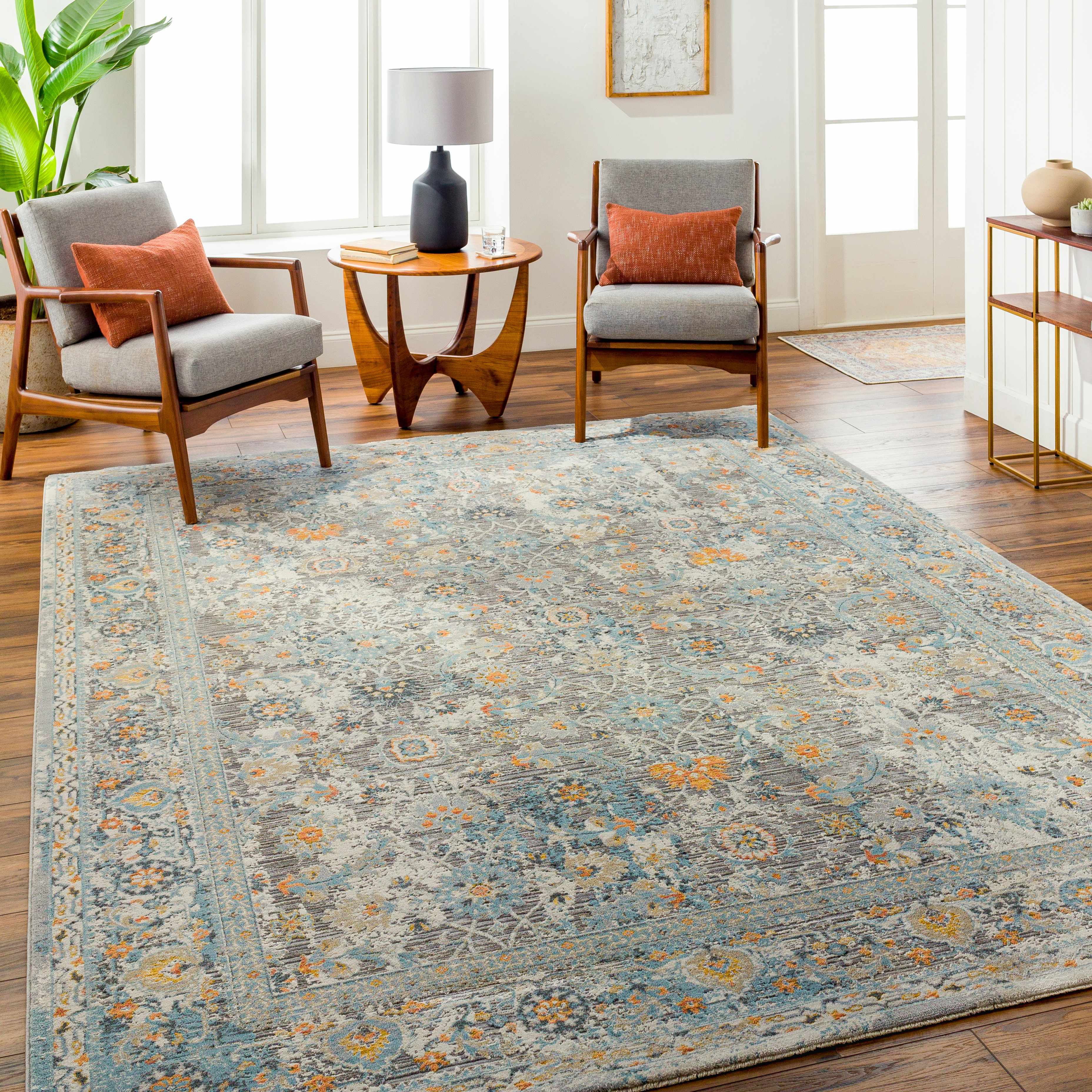 Finn Silver Blue Area Rug - Image 2