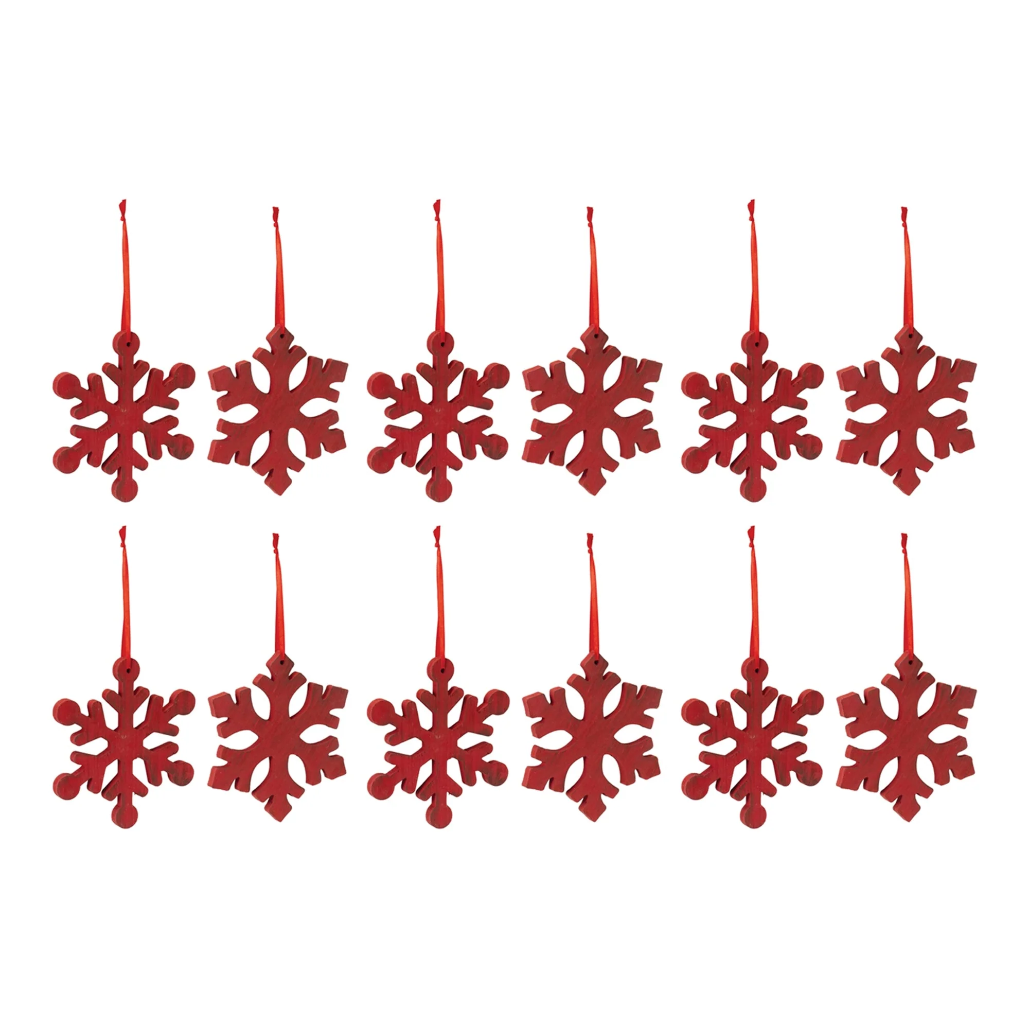 Fir Wood Snowflake Ornament (Set of 12) - Image 4