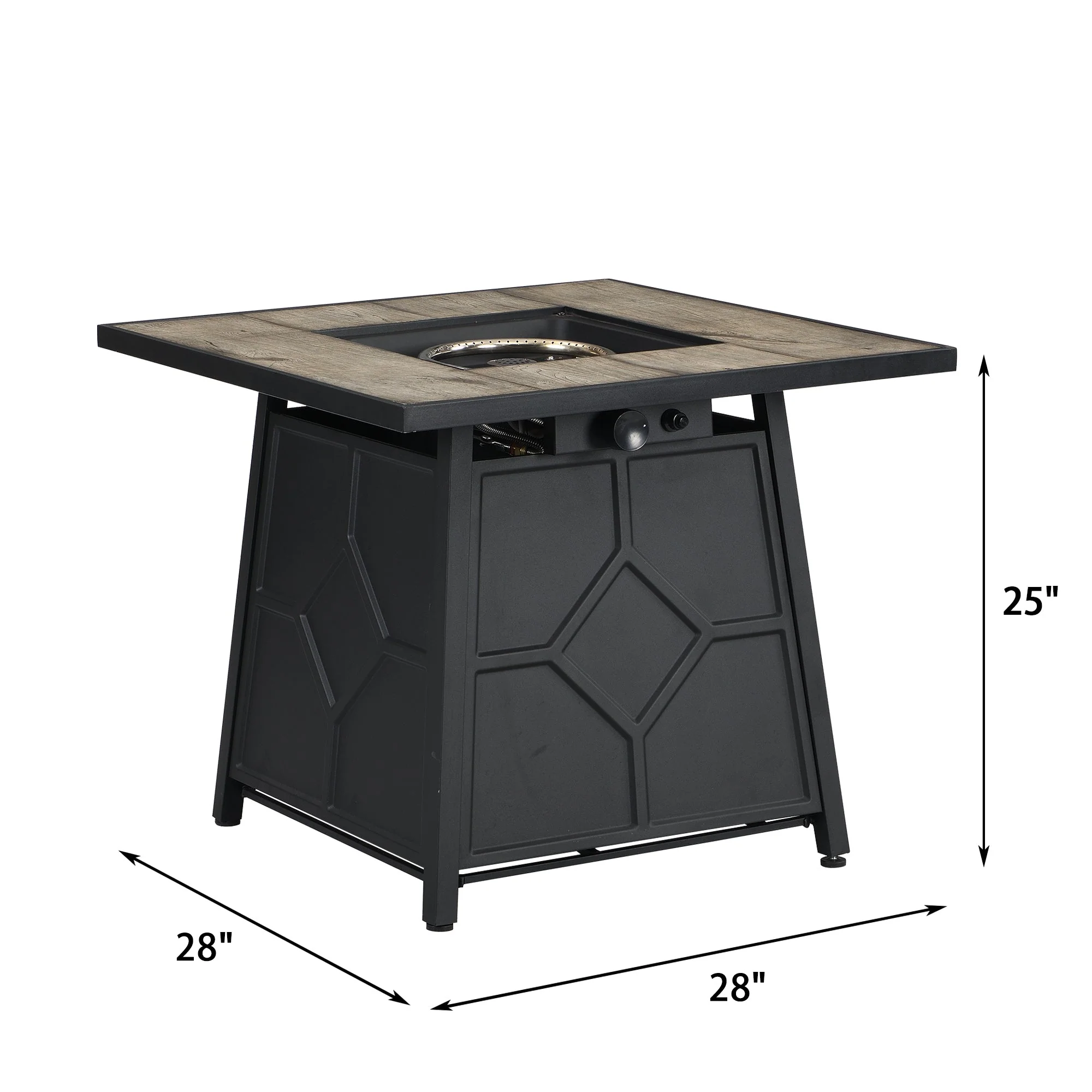 Fire Pit Table 28-Inch Square 40,000 BTU Propane Gas with Waterproof Cover - Image 6