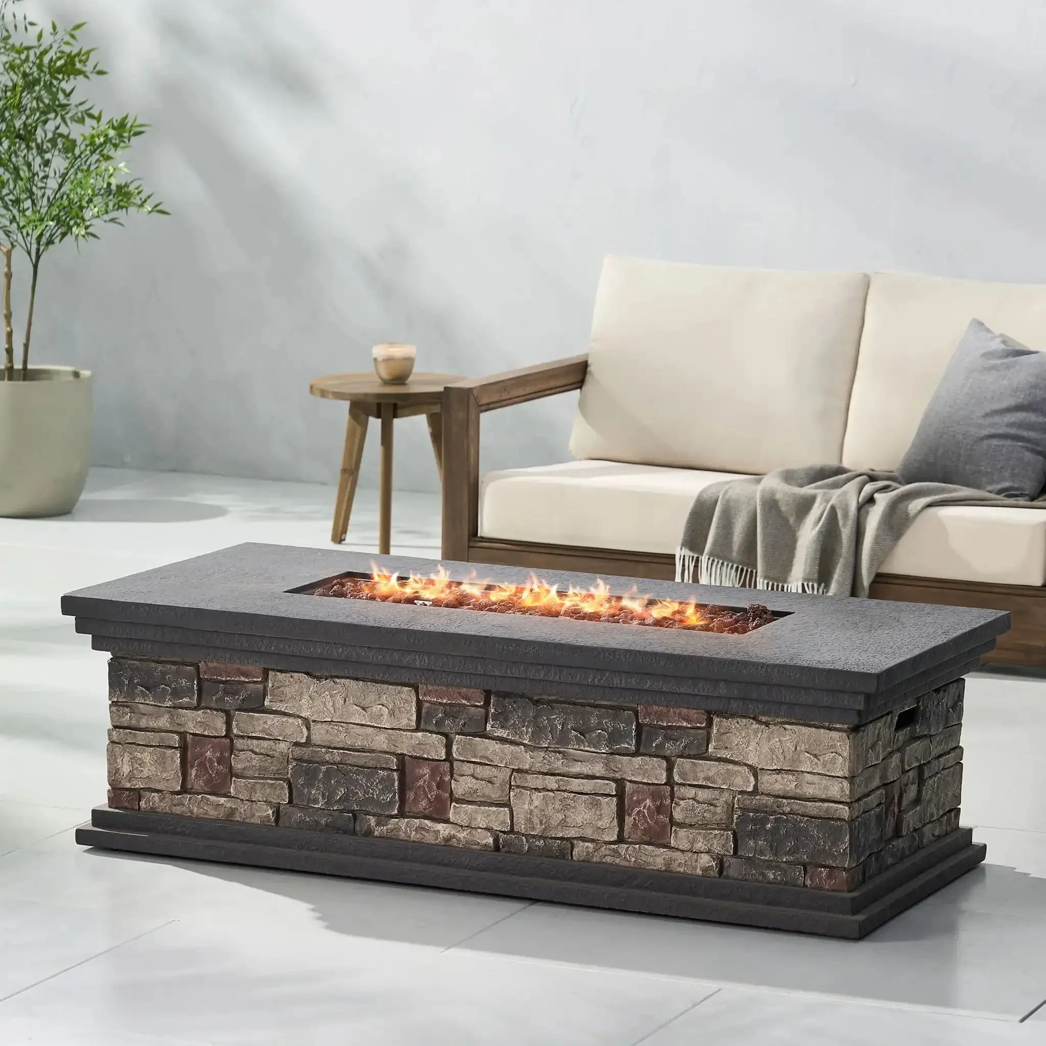 Fire Pit with Lightweight Concrete and Steel Frame - Image 3