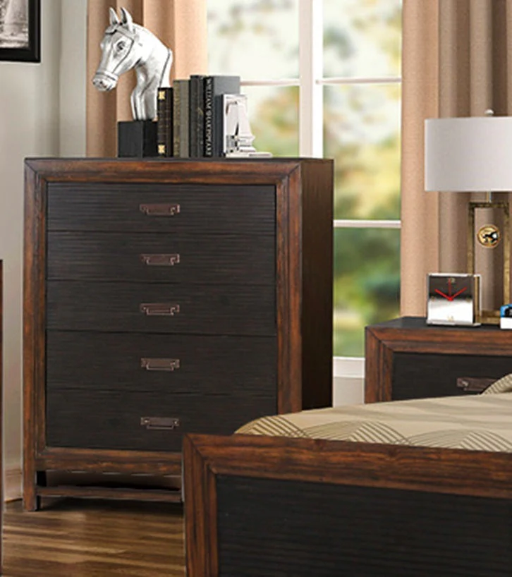Five-Drawer Chest No Assembly Required Two-Tone Finish - Image 2