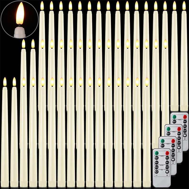 Flameless LED Taper Candles Battery Operated Flickering Set for Decor - Image 2