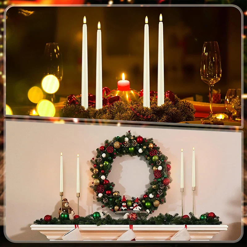 Flameless LED Taper Candles Battery Operated Flickering Set for Decor - Image 5