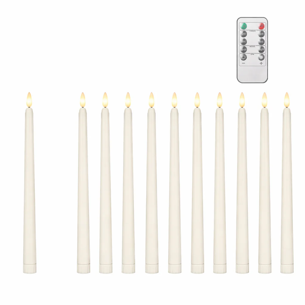 Flameless LED Taper Candles Battery Operated Flickering Set for Decor - Image 9