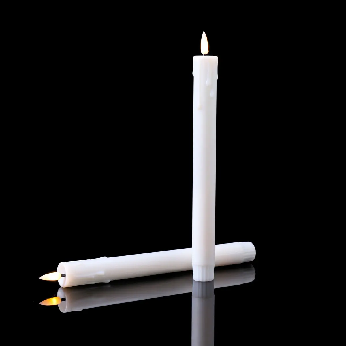 Flameless LED Taper Candles Remote USB Rechargeable Warm White 10 Inch Set - Image 5
