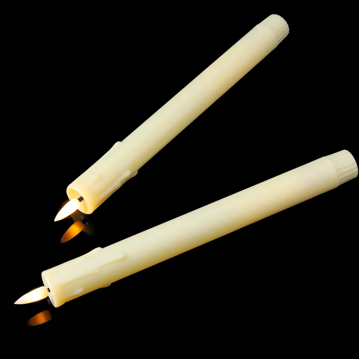 Flameless LED Taper Candles Remote USB Rechargeable Warm White 10 Inch Set - Image 6