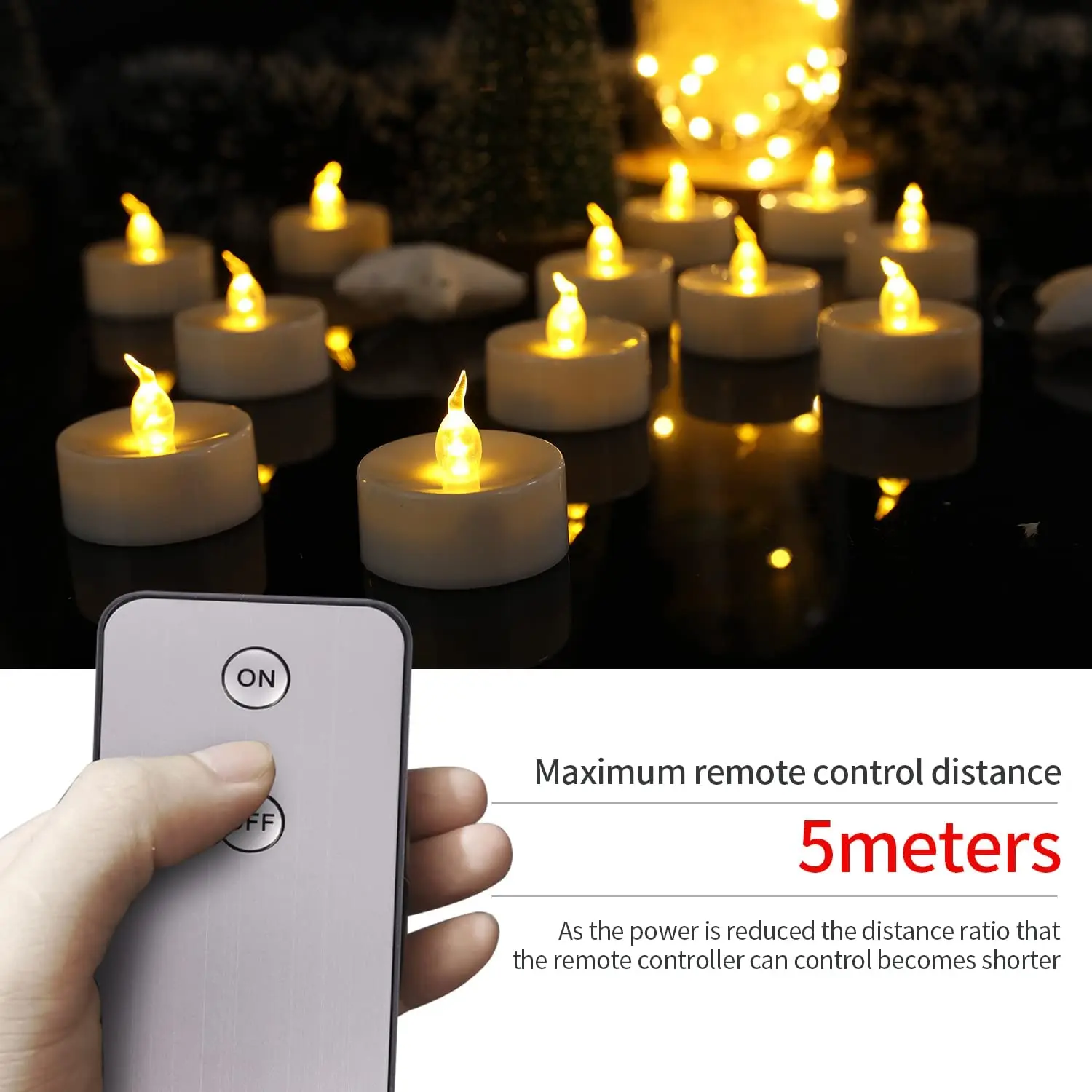 Flameless LED Tea Light Candles Remote Battery Operated Flickering 12 24 Pack - Image 4