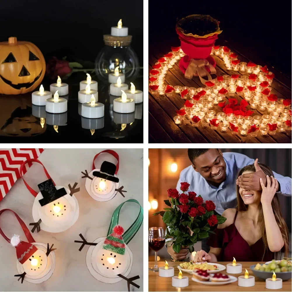 Flameless LED Tea Light Candles Remote Battery Operated Flickering 12 24 Pack - Image 7