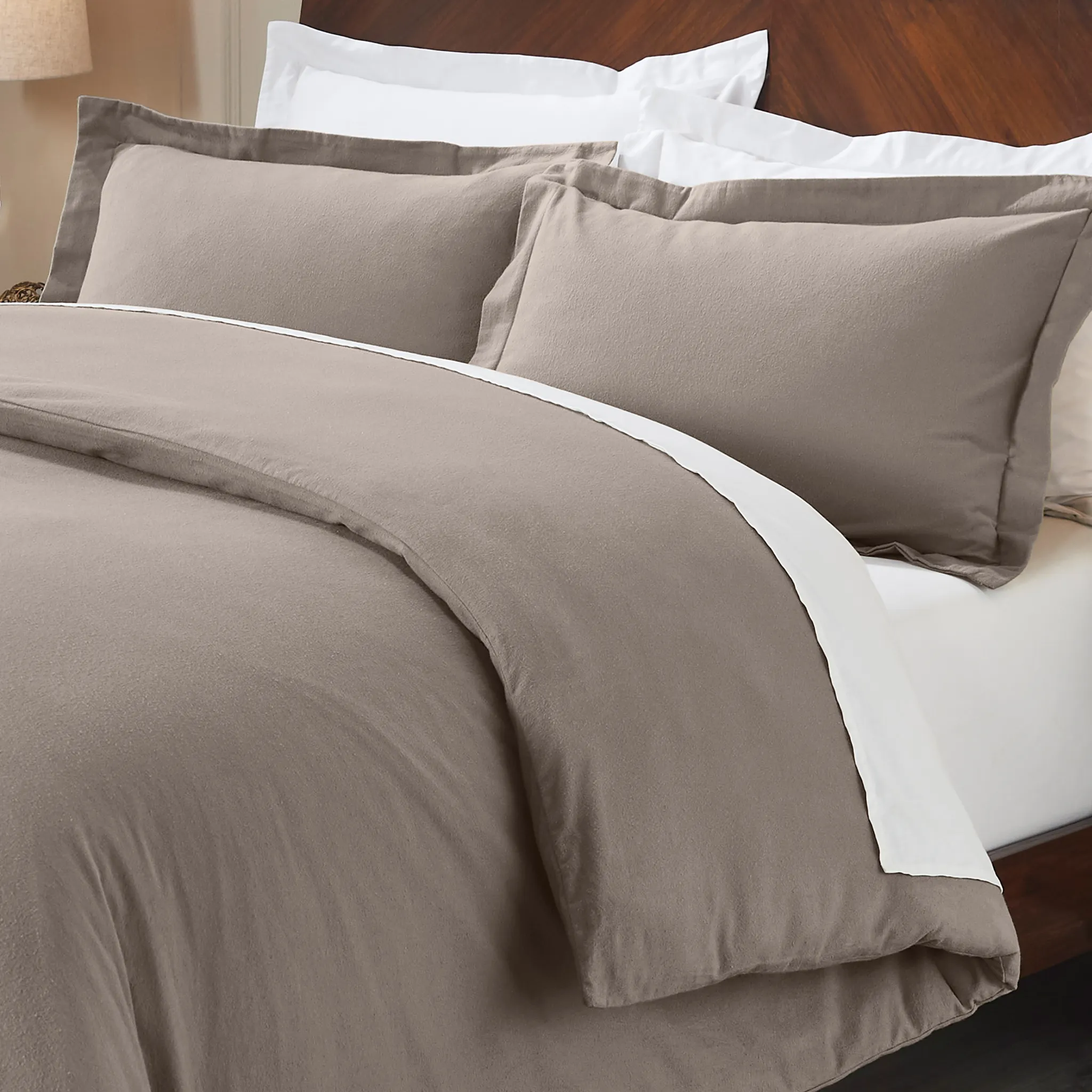 Flannel Cotton Modern Solid Fuzzy Duvet Cover Set With Pillow Shams - Image 27