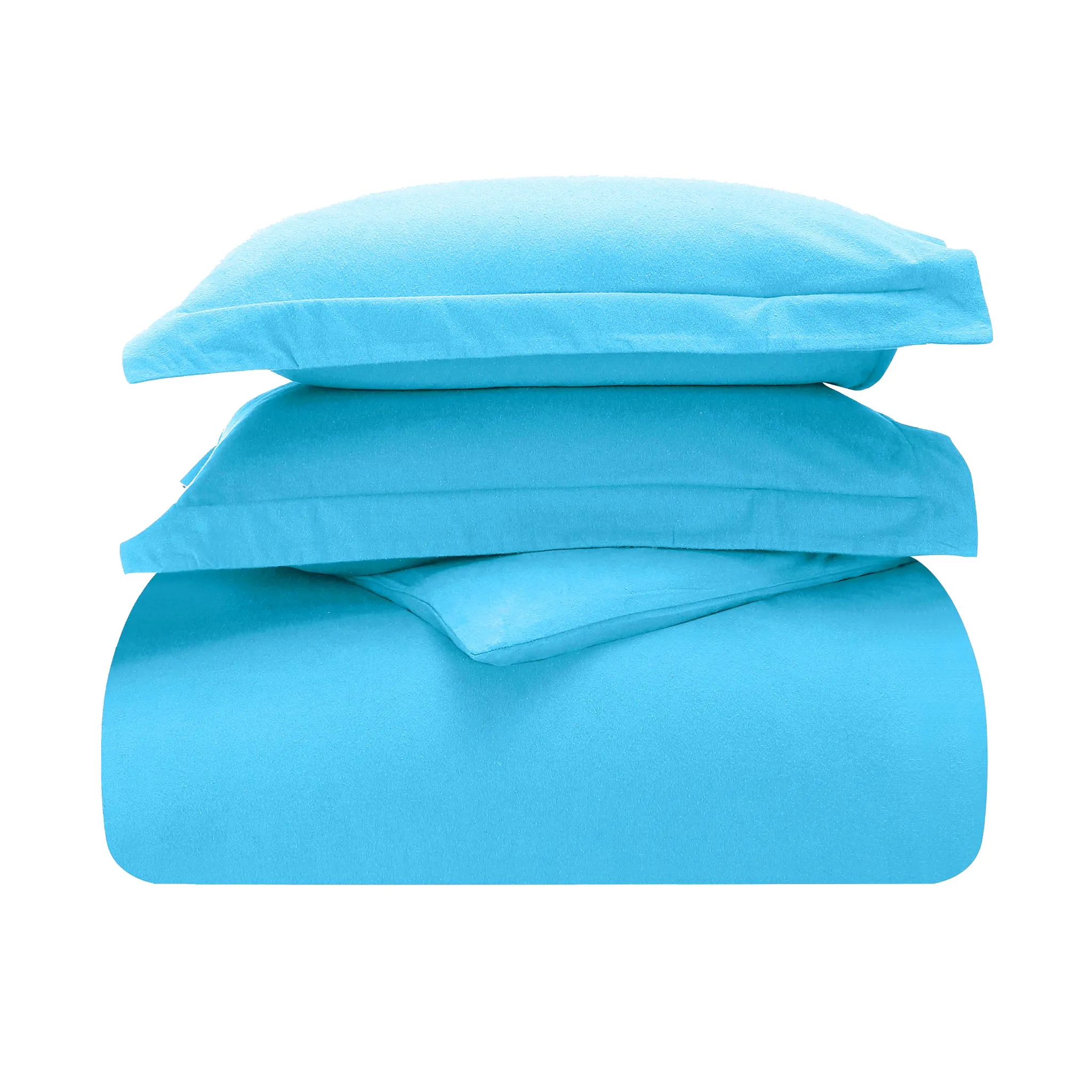 Flannel Cotton Modern Solid Fuzzy Duvet Cover Set With Pillow Shams - Image 37