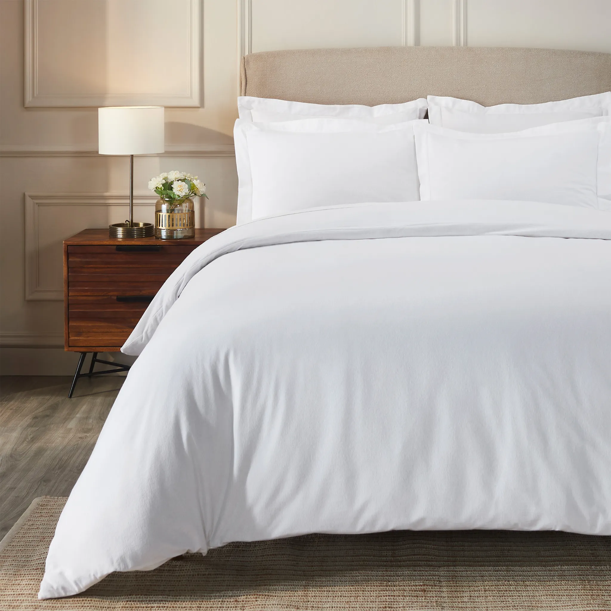 Flannel Cotton Modern Solid Fuzzy Duvet Cover Set With Pillow Shams - Image 8