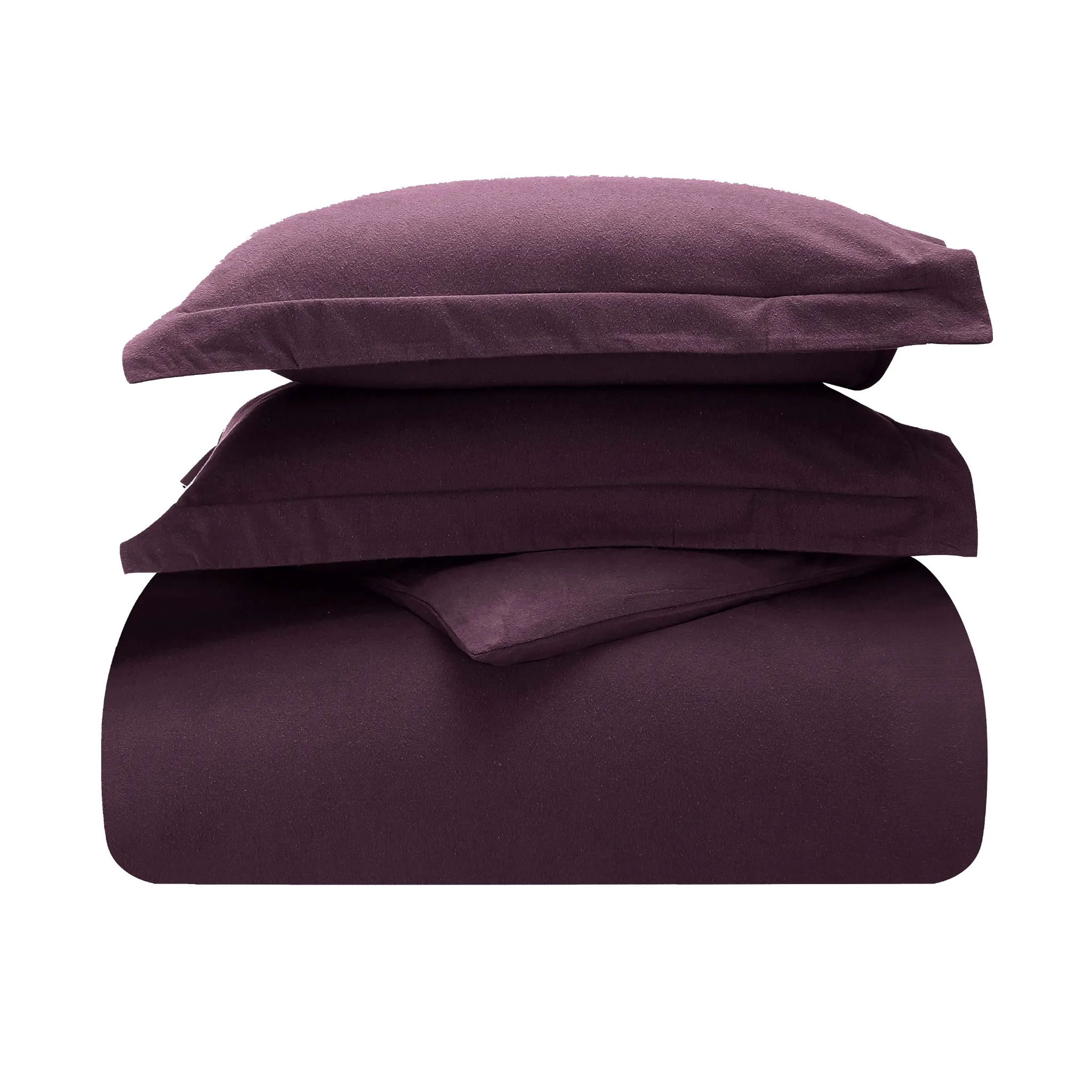 Flannel Cotton Modern Solid Fuzzy Duvet Cover Set With Pillow Shams - Image 81