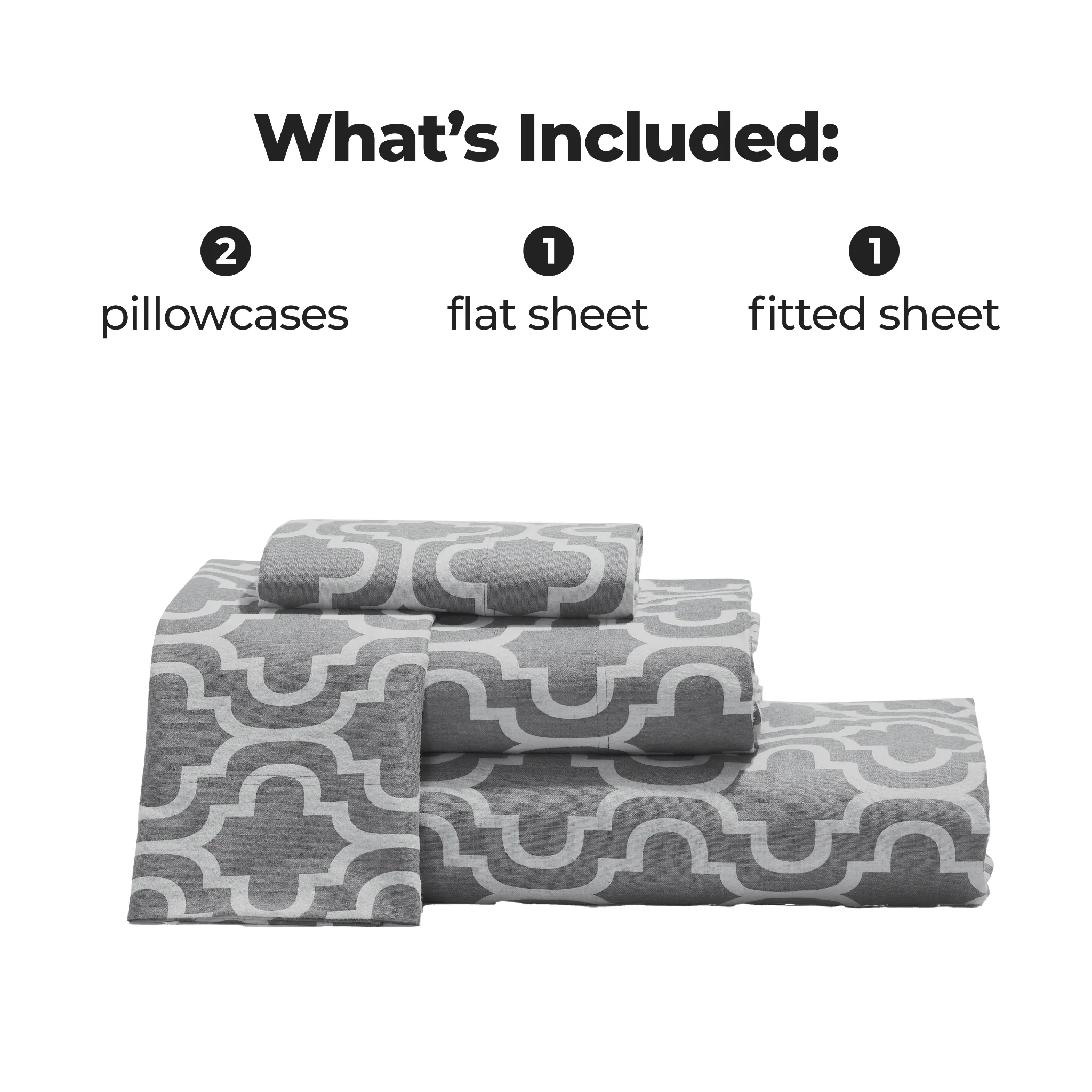 100% Cotton Flannel Trellis Deep Pocket Bed Sheet Set - Image 10