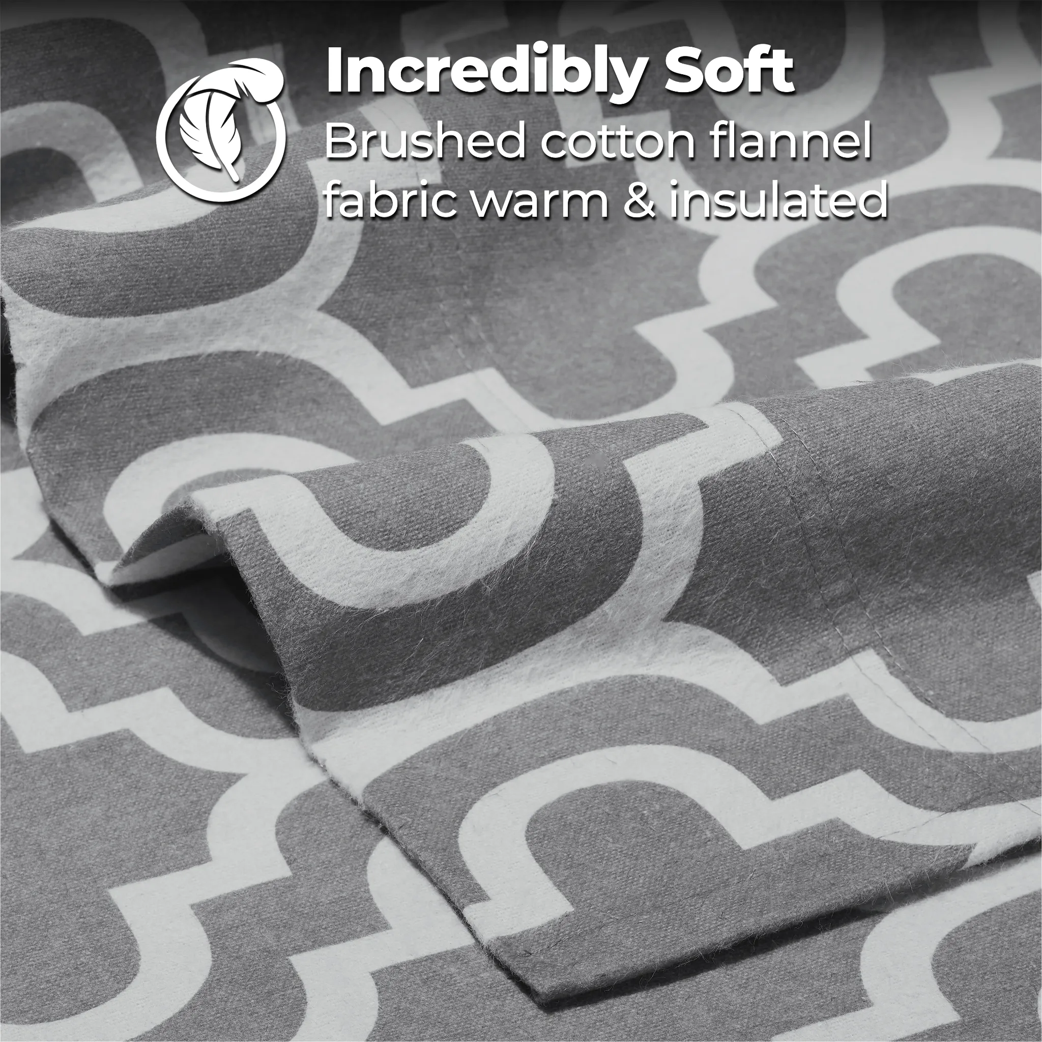 100% Cotton Flannel Trellis Deep Pocket Bed Sheet Set - Image 12