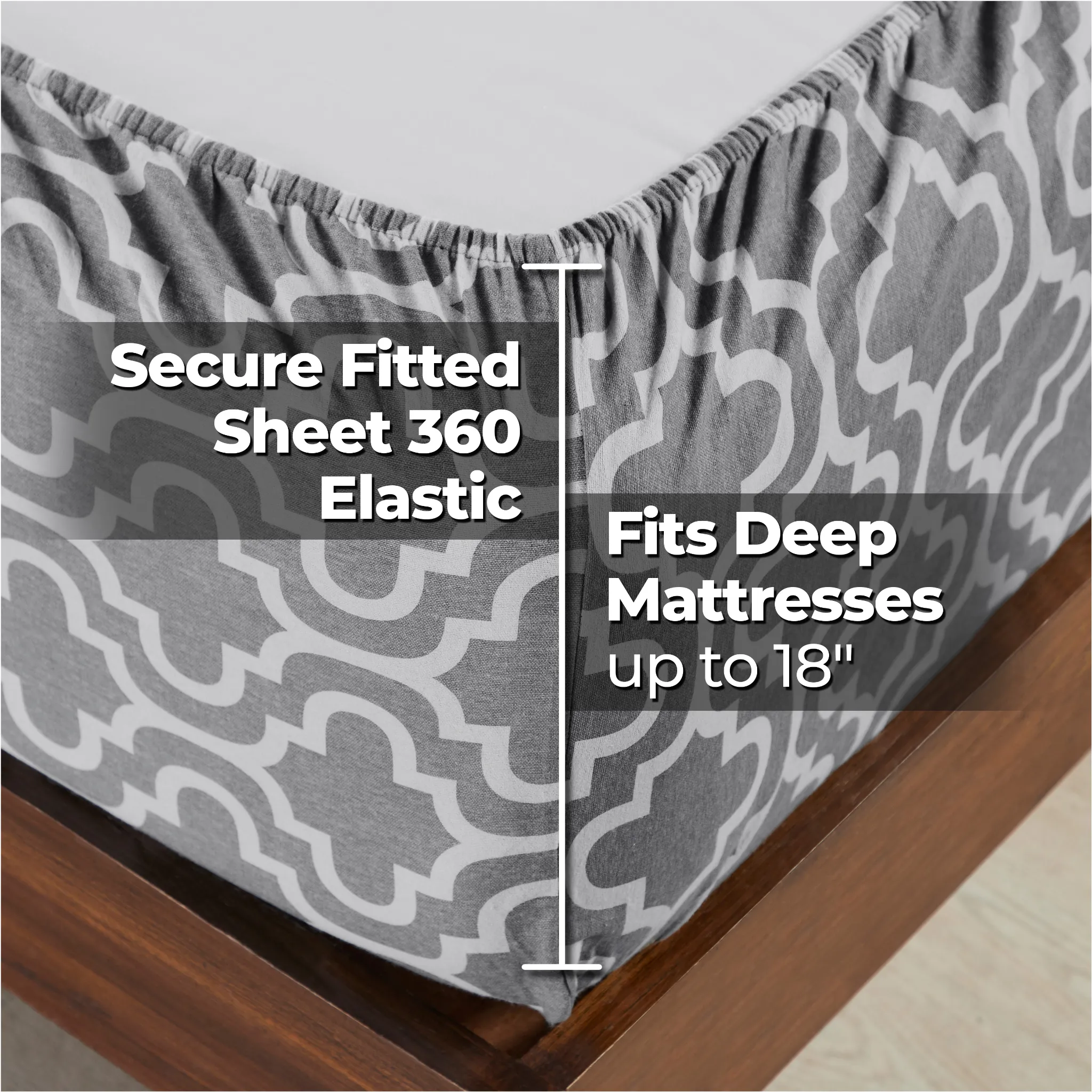 100% Cotton Flannel Trellis Deep Pocket Bed Sheet Set - Image 13