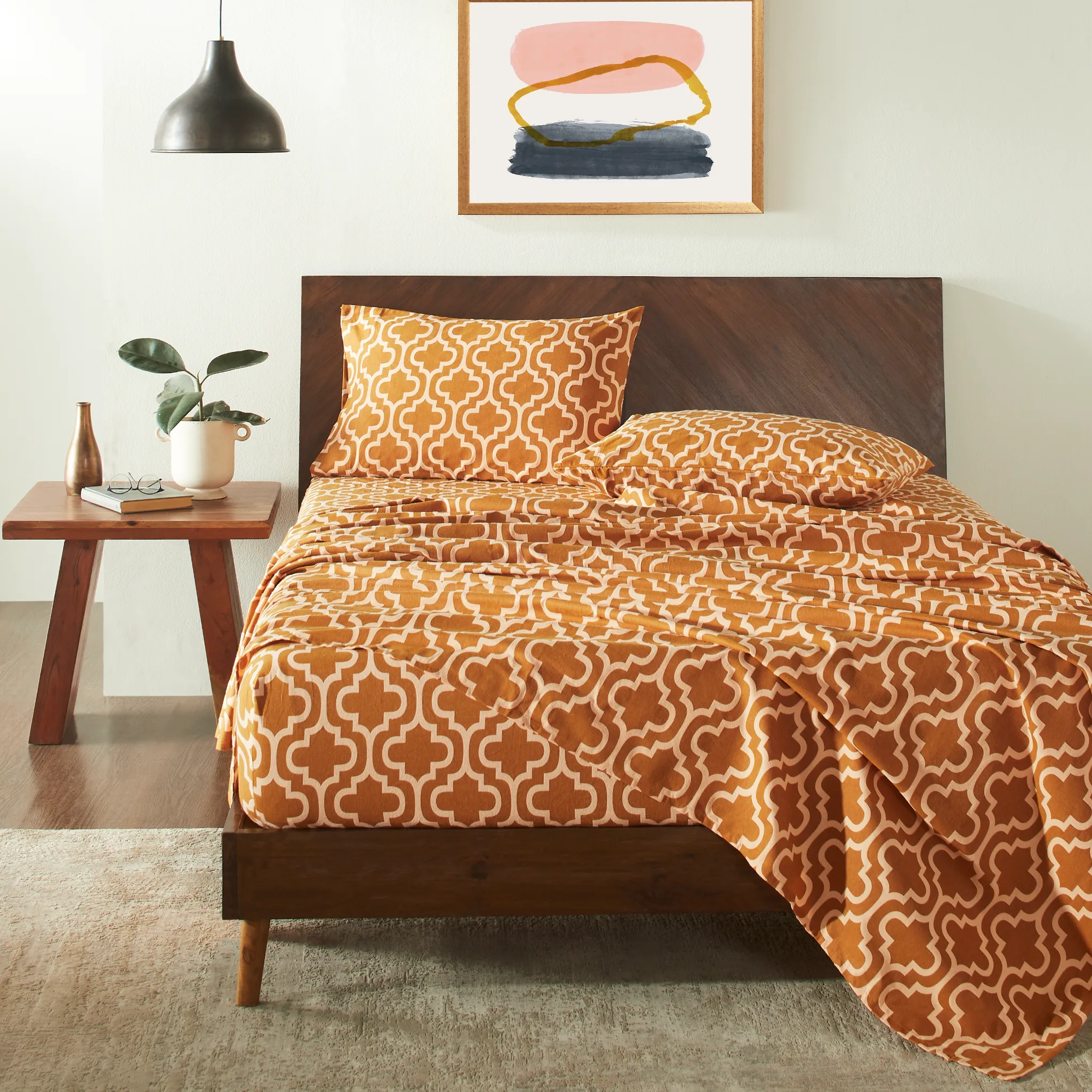 100% Cotton Flannel Trellis Deep Pocket Bed Sheet Set - Image 22