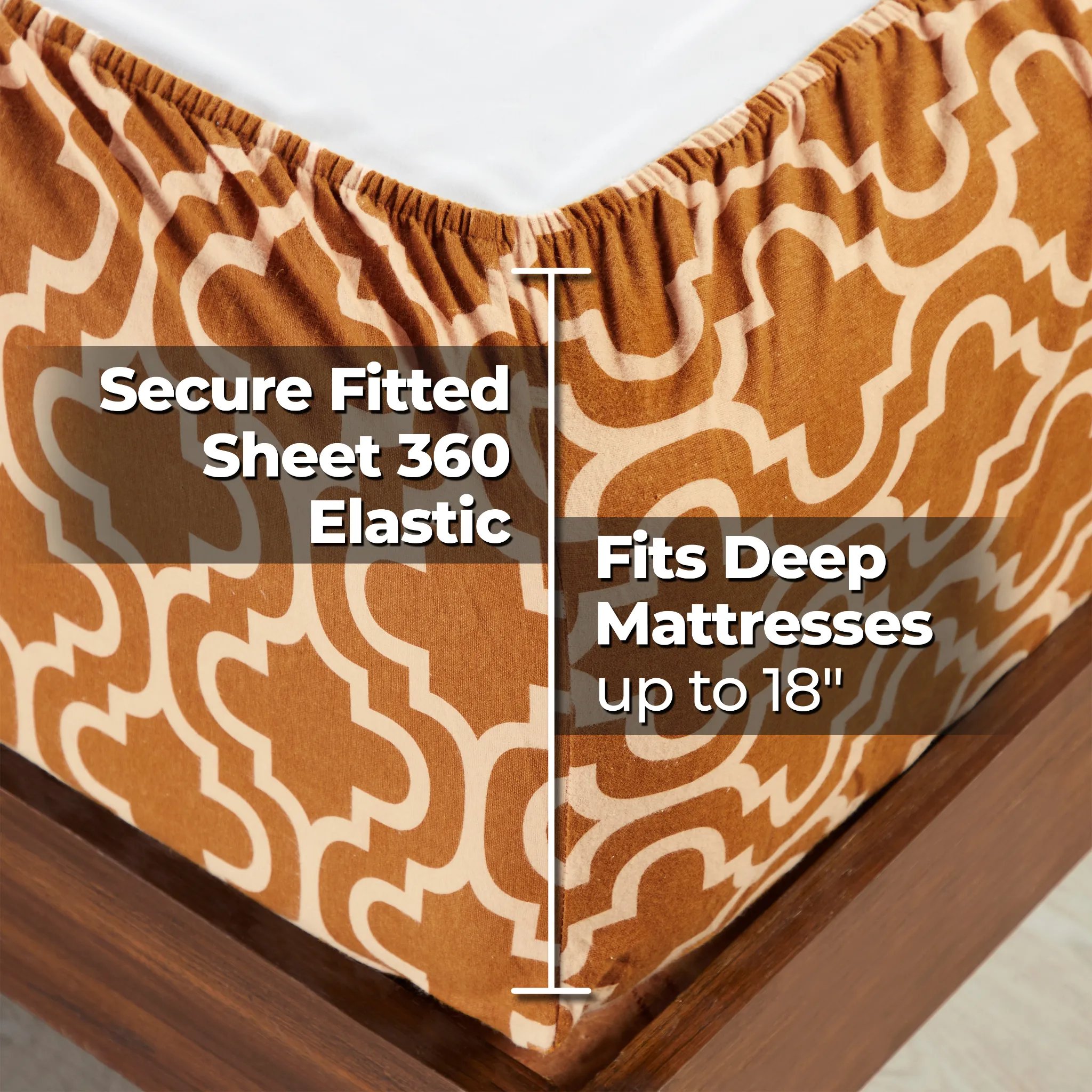 100% Cotton Flannel Trellis Deep Pocket Bed Sheet Set - Image 28