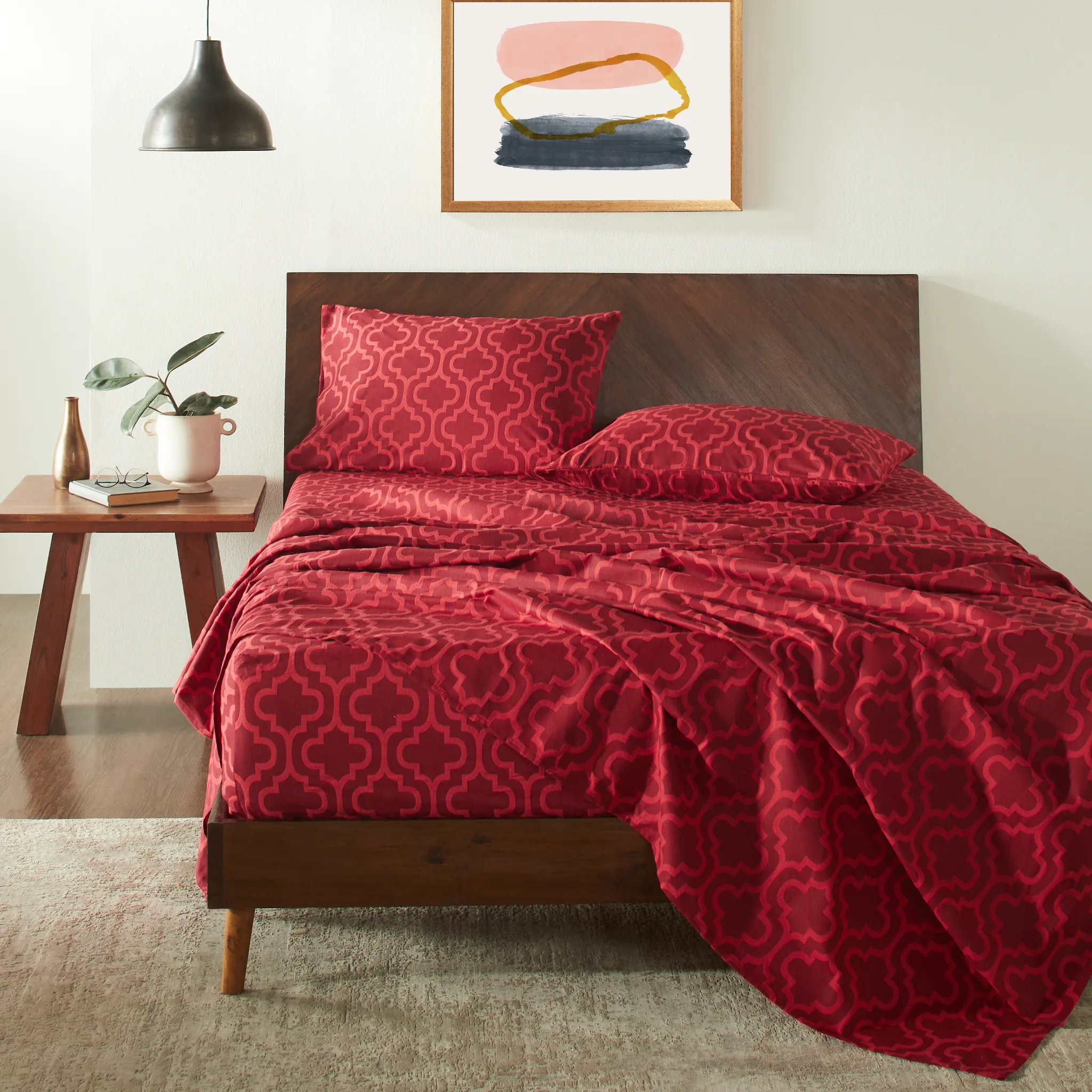 100% Cotton Flannel Trellis Deep Pocket Bed Sheet Set - Image 29