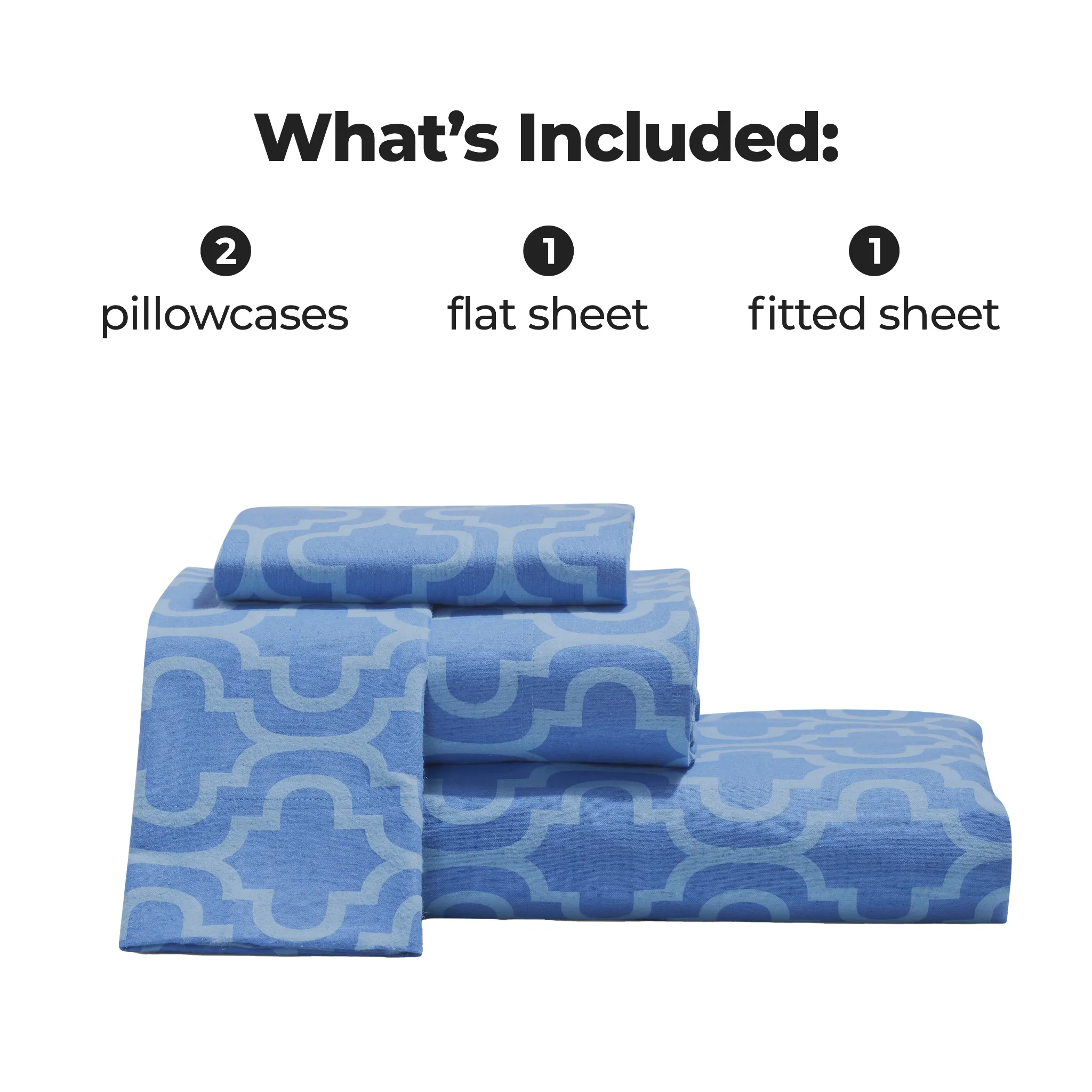 100% Cotton Flannel Trellis Deep Pocket Bed Sheet Set - Image 3
