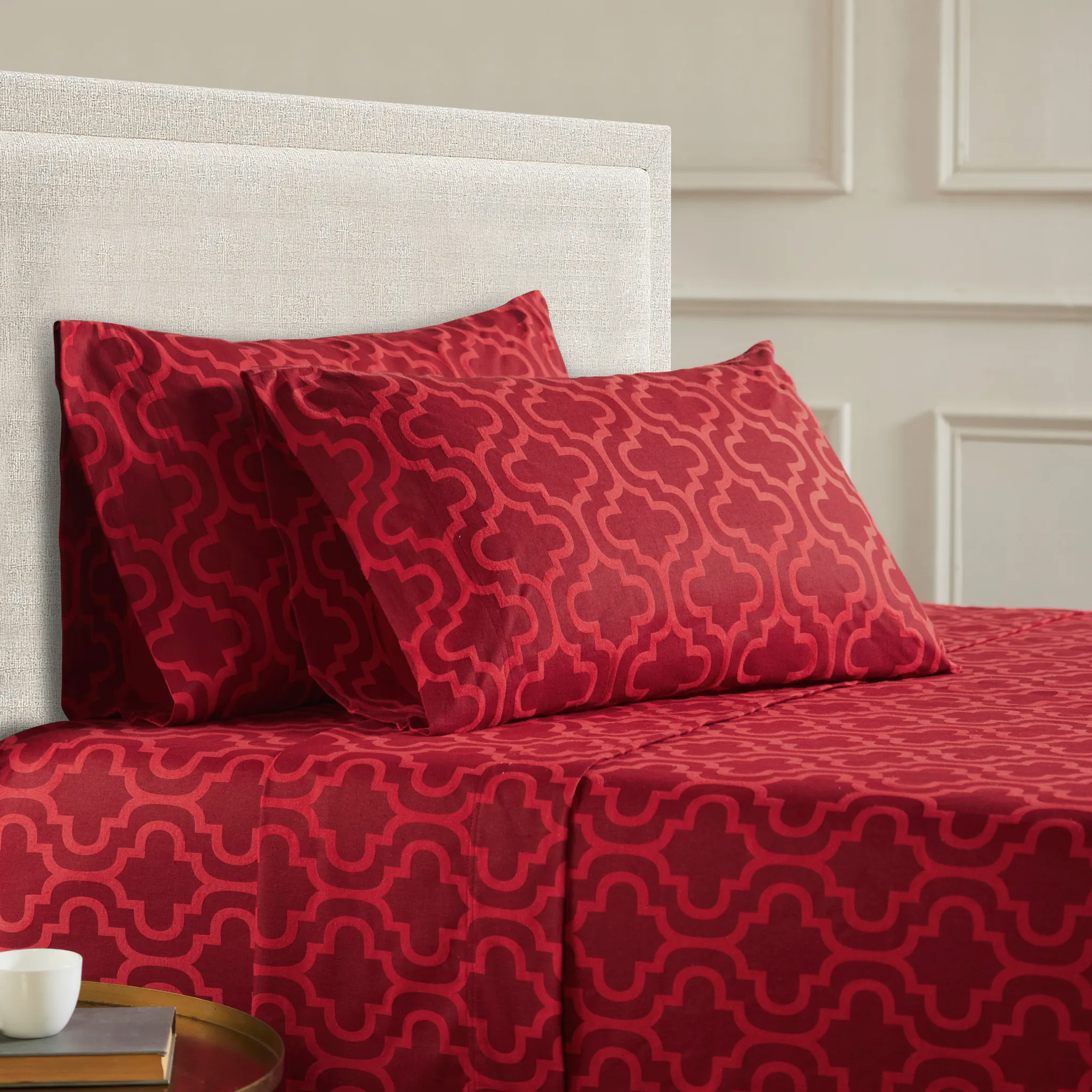 100% Cotton Flannel Trellis Deep Pocket Bed Sheet Set - Image 30