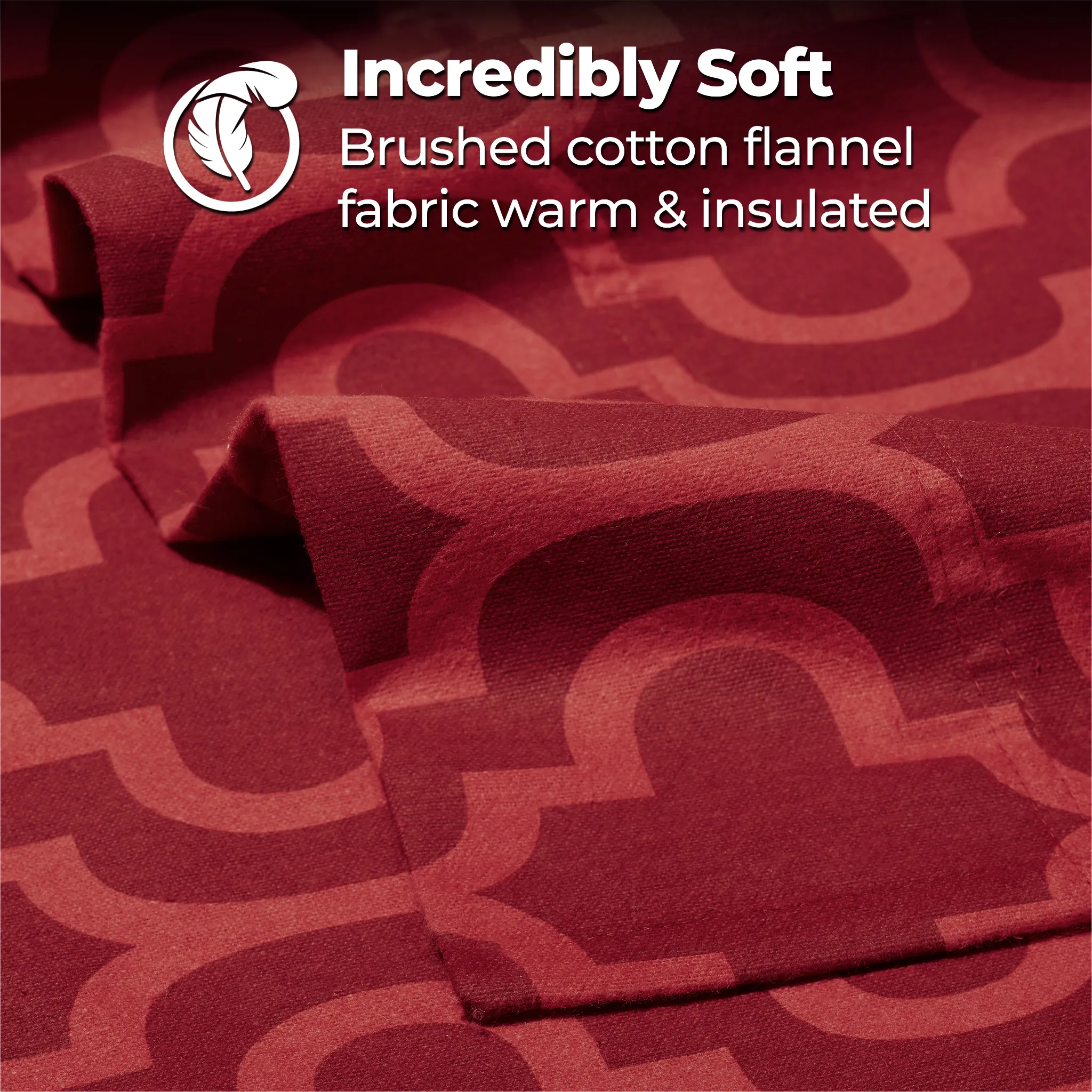 100% Cotton Flannel Trellis Deep Pocket Bed Sheet Set - Image 33