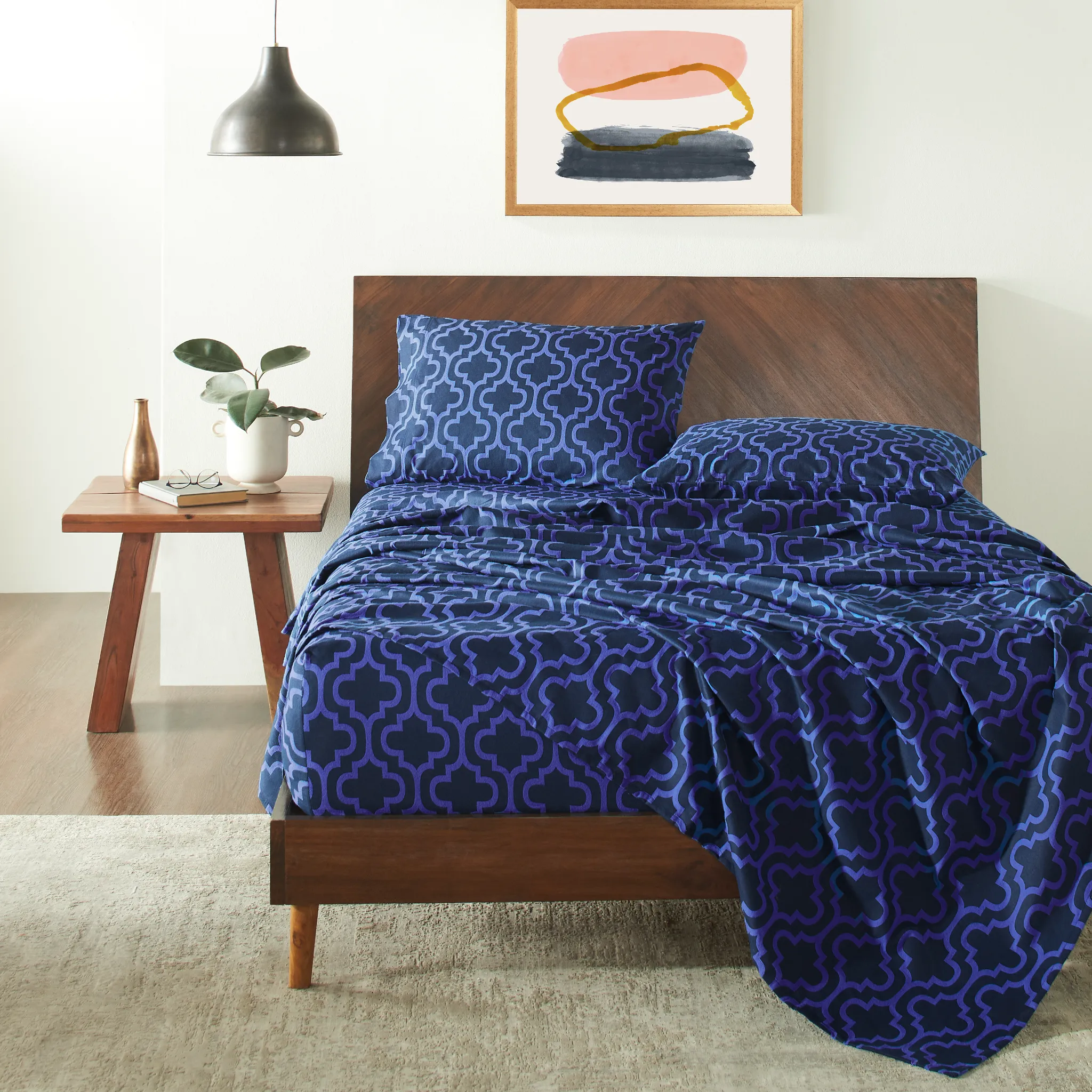 100% Cotton Flannel Trellis Deep Pocket Bed Sheet Set - Image 36