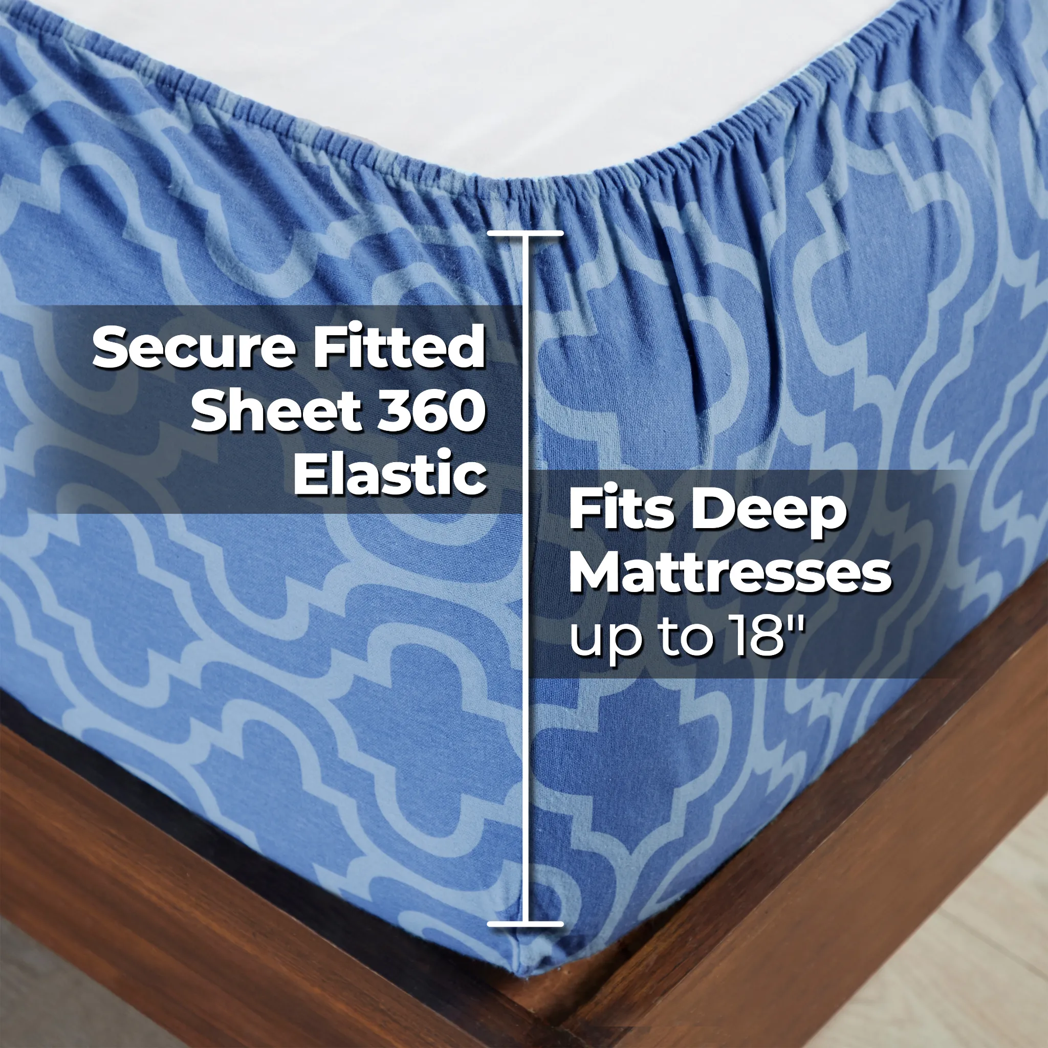 100% Cotton Flannel Trellis Deep Pocket Bed Sheet Set - Image 6