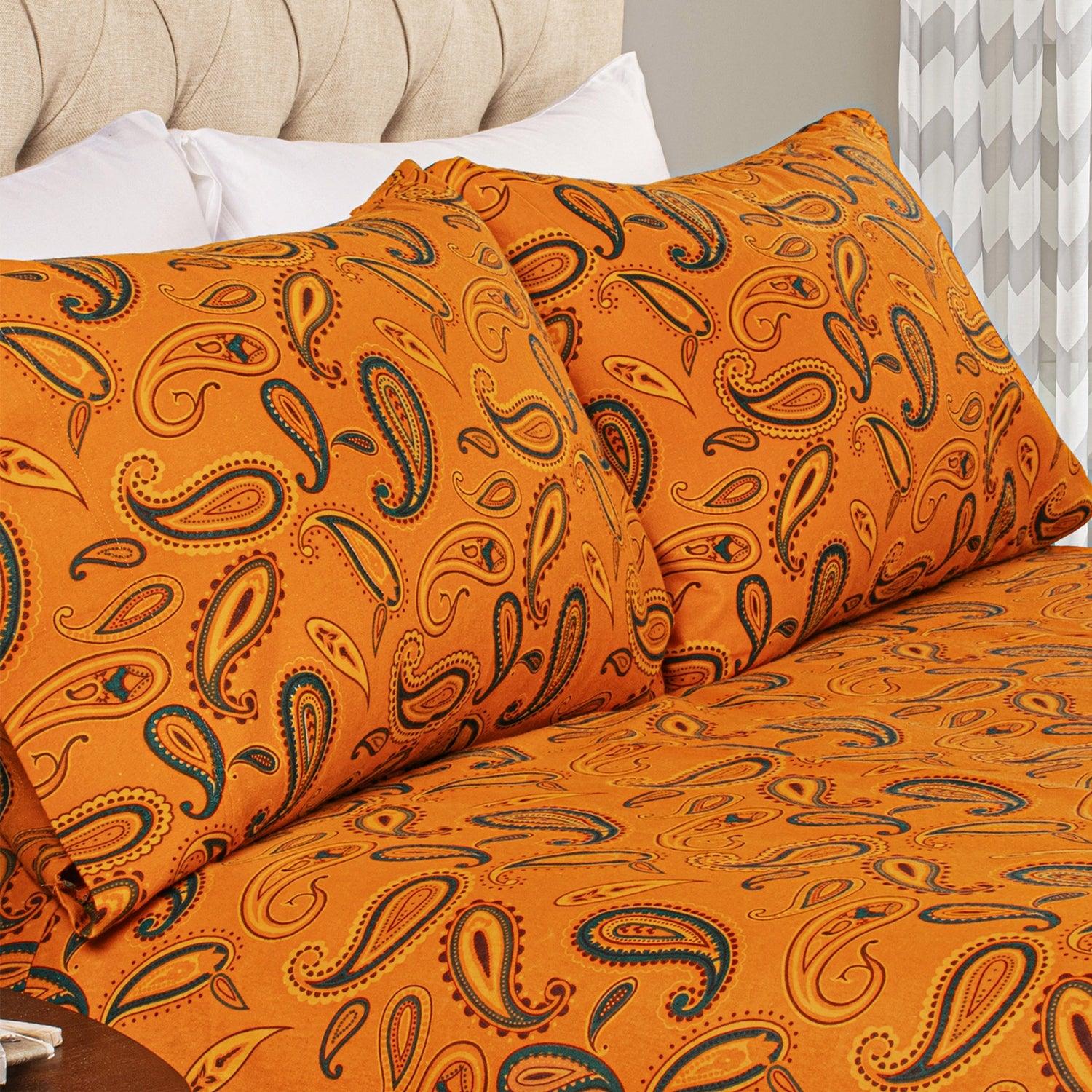 100% Cotton Flannel Vintage Paisley Pillowcase Set - Image 5