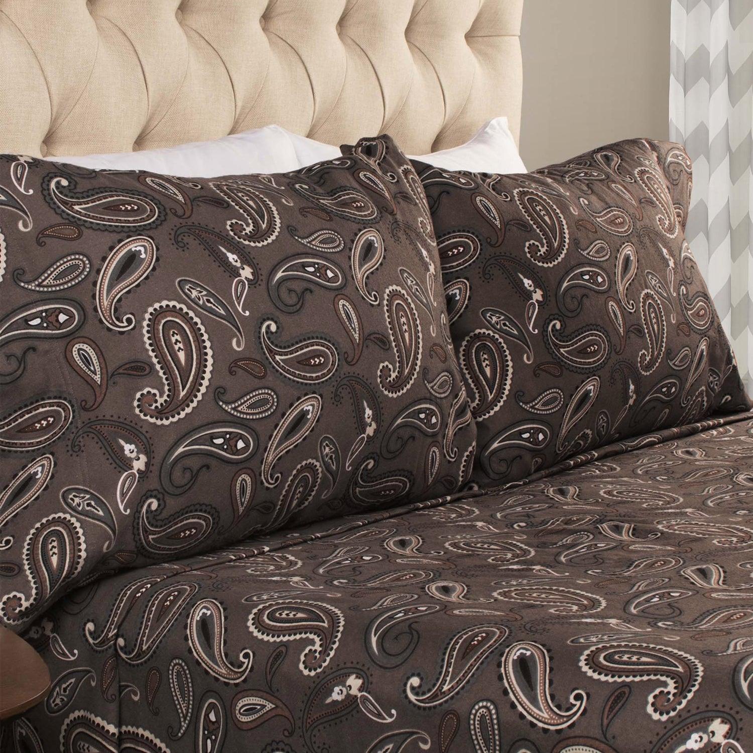 100% Cotton Flannel Vintage Paisley Pillowcase Set - Image 7
