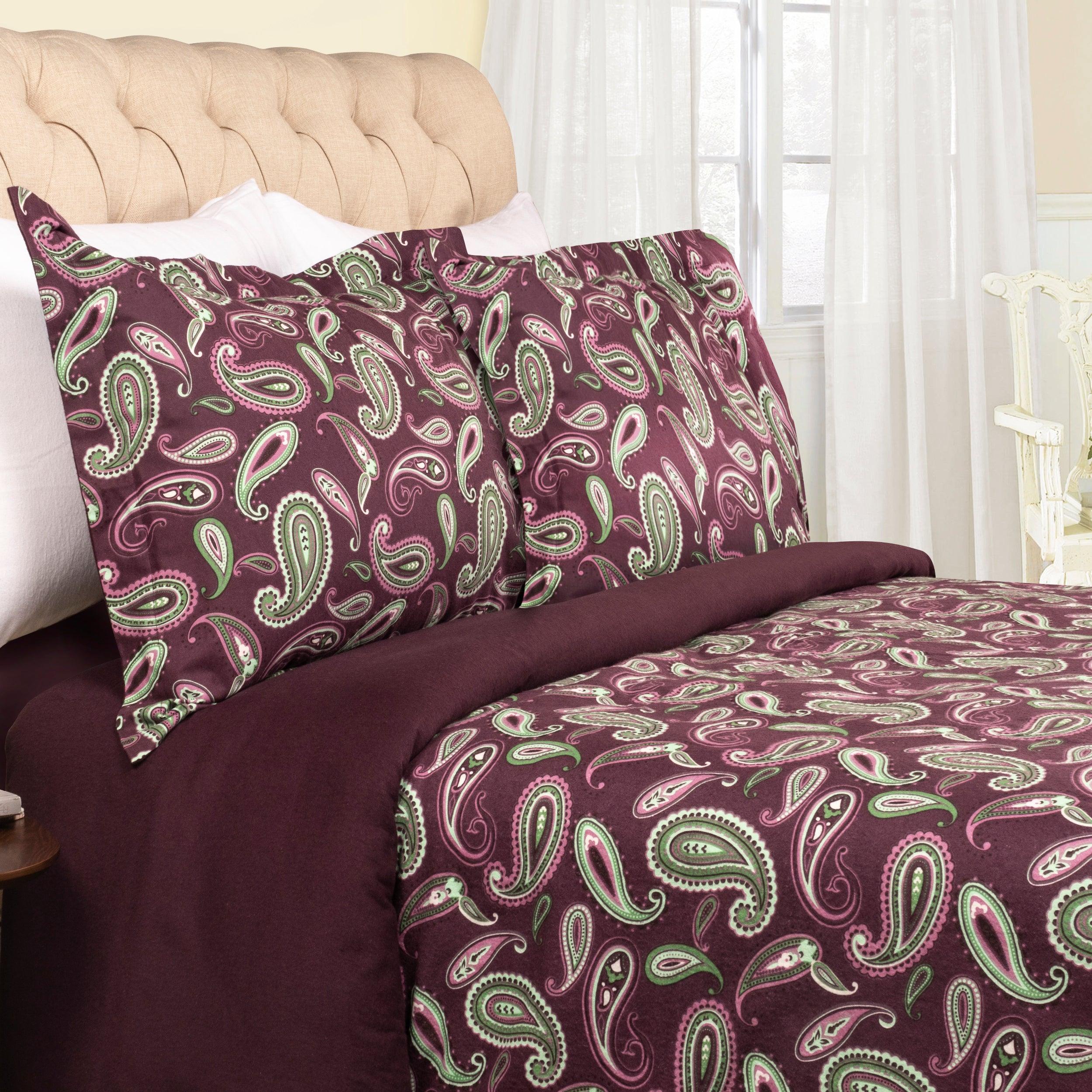 100% Cotton Flannel Paisley Luxury Duvet Cover Set - Image 19