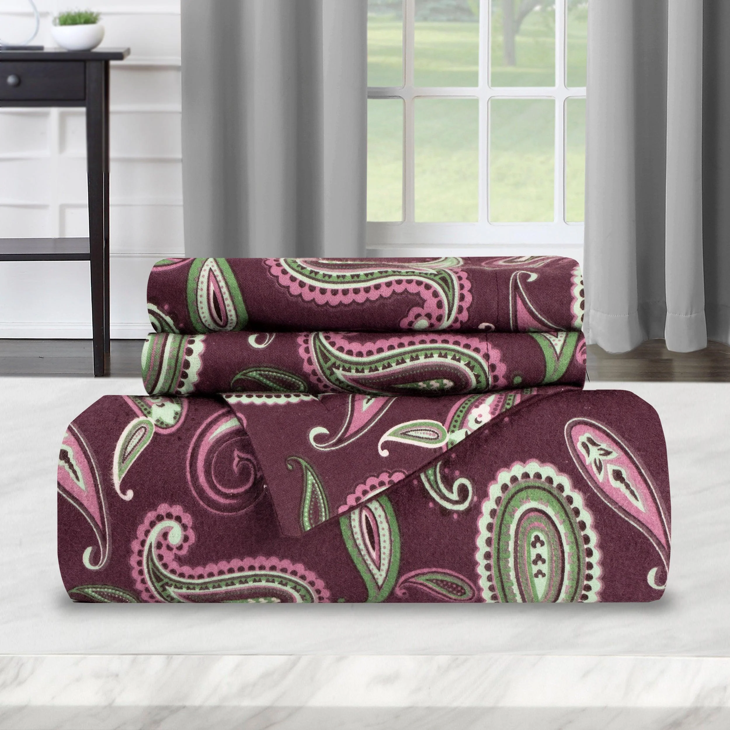 100% Cotton Flannel Paisley Luxury Duvet Cover Set - Image 24