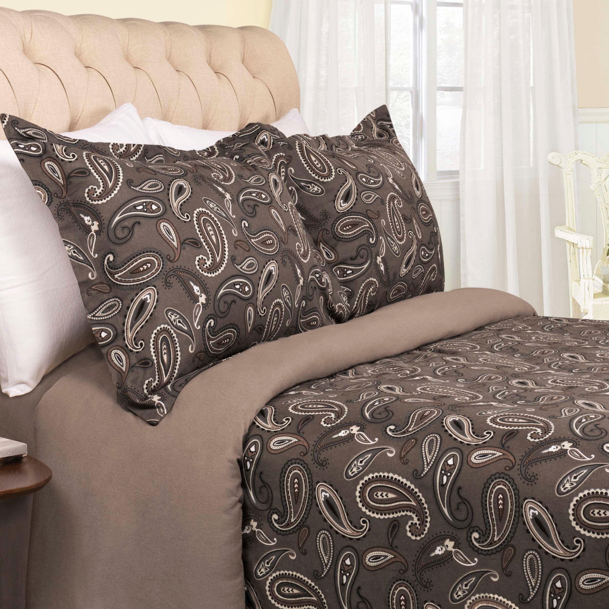 100% Cotton Flannel Paisley Luxury Duvet Cover Set - Image 25