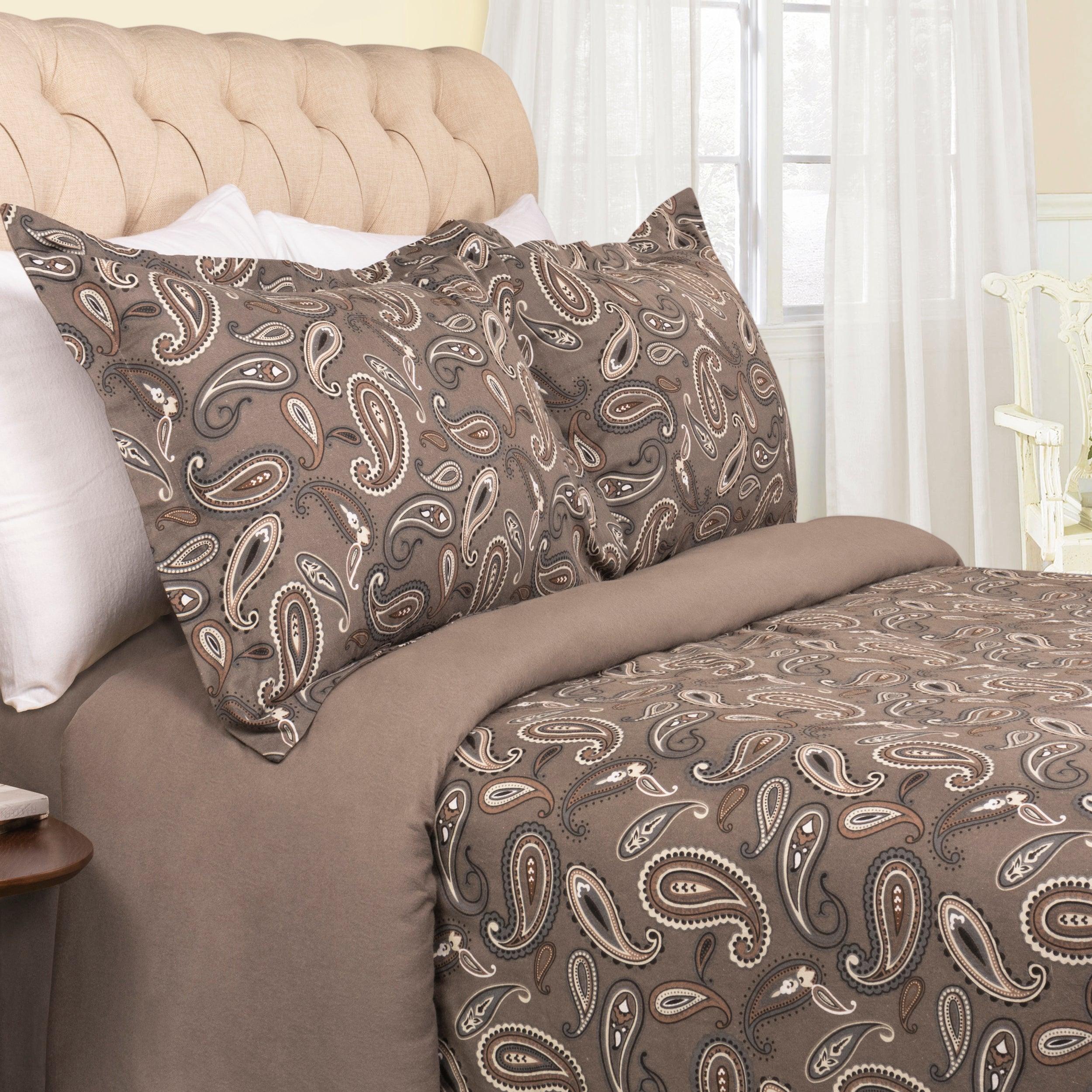100% Cotton Flannel Paisley Luxury Duvet Cover Set - Image 31