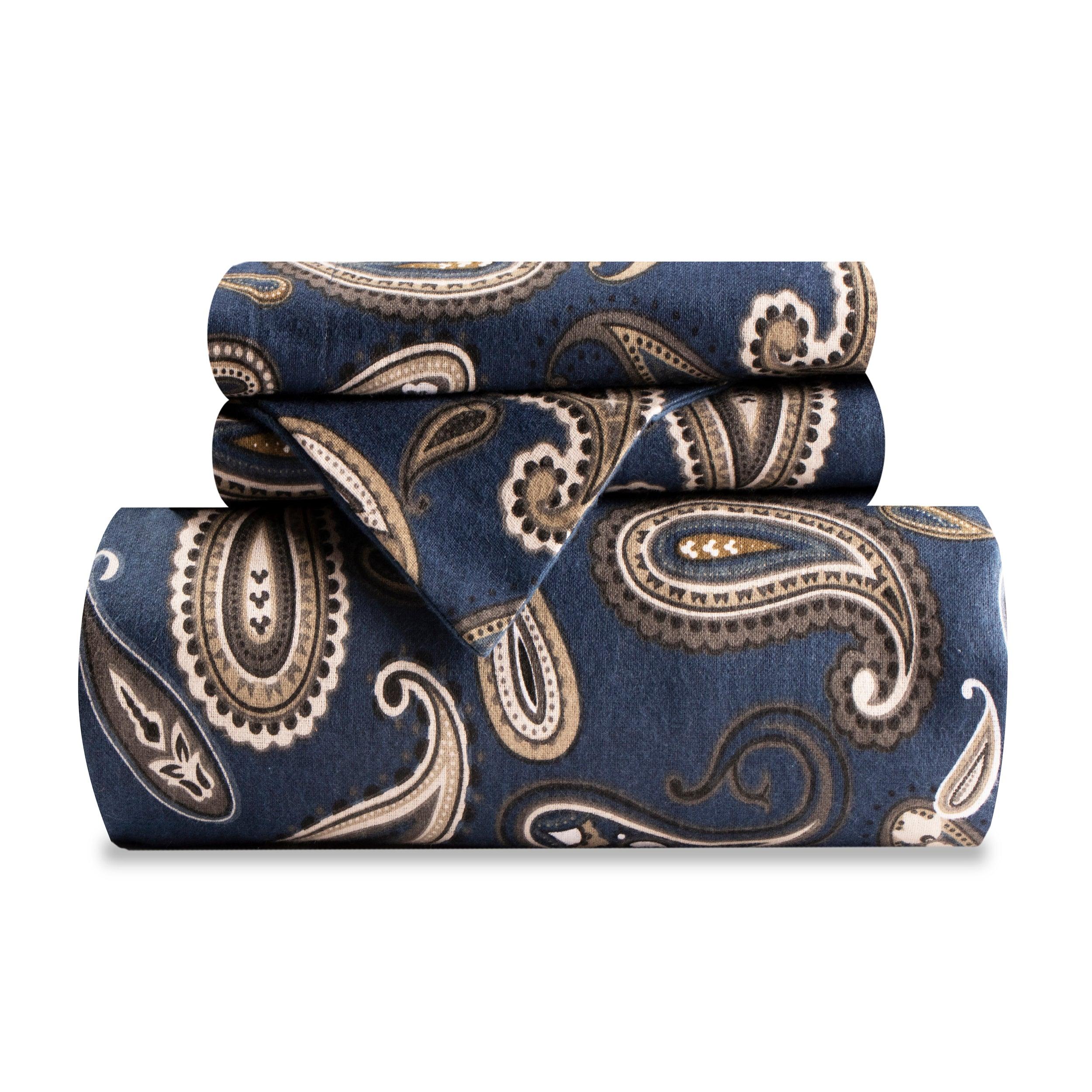 100% Cotton Flannel Paisley Luxury Duvet Cover Set - Image 8