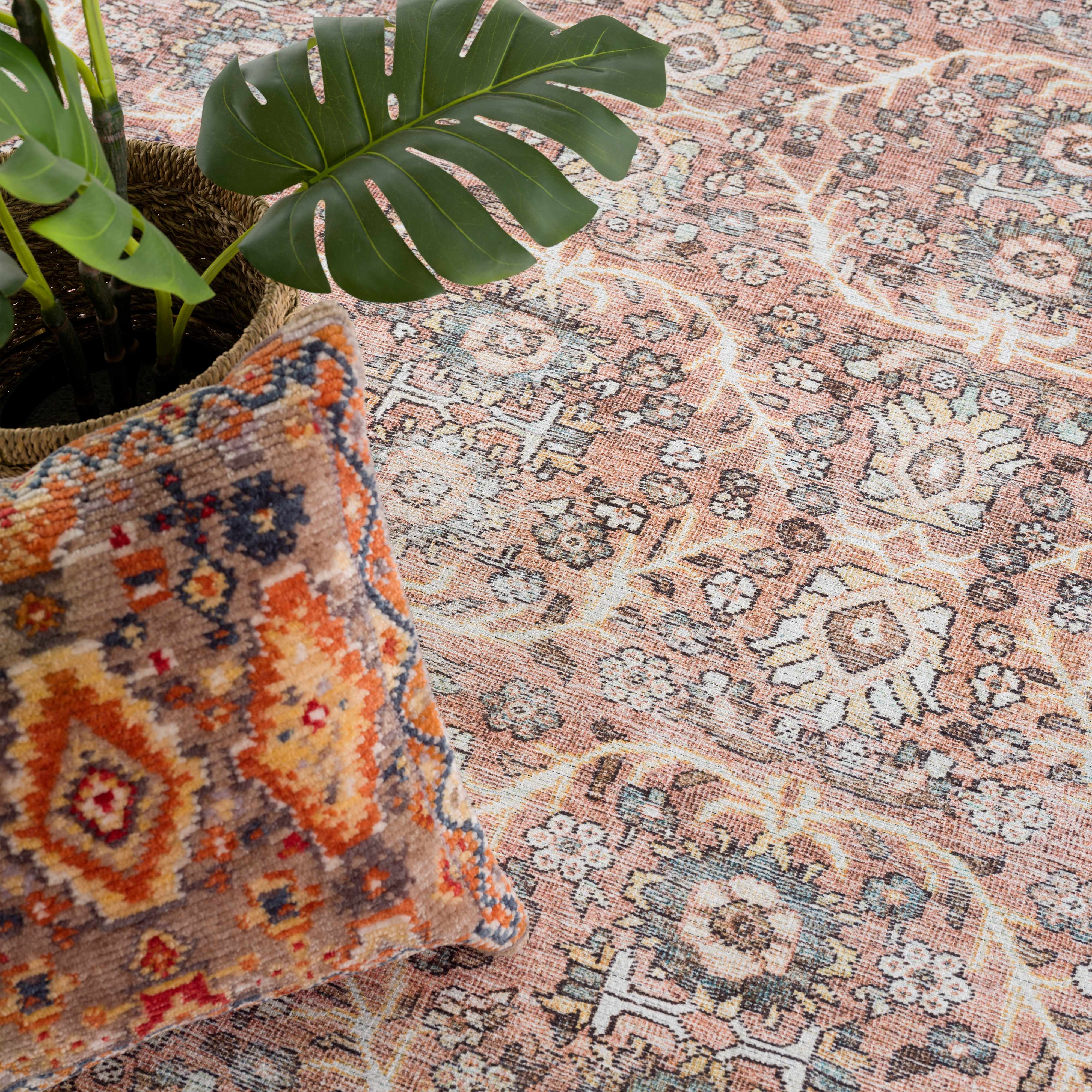 Flat Pile Urpi Red Washable Rug - Clearance - Image 14