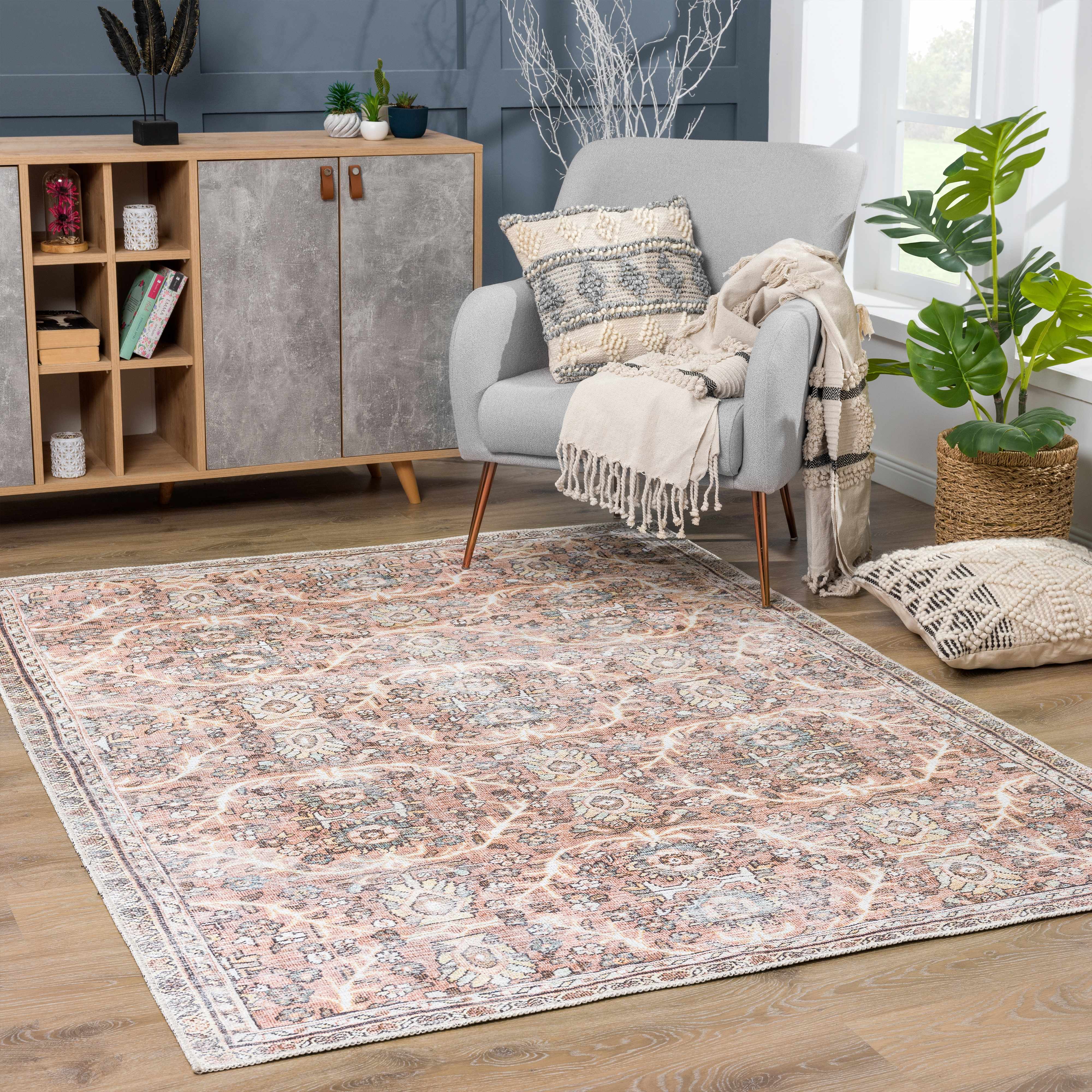 Flat Pile Urpi Red Washable Rug - Clearance - Image 2
